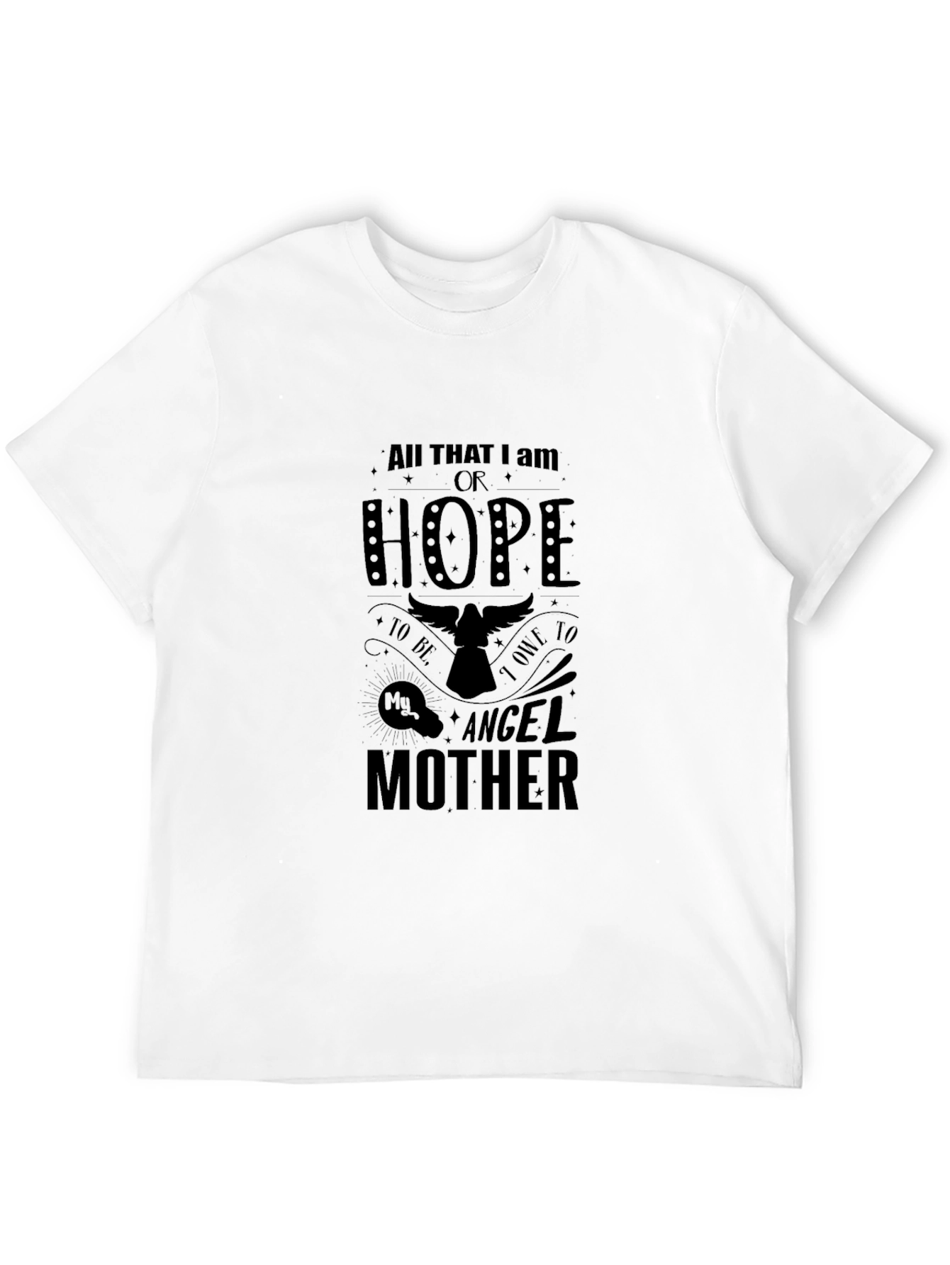 Black Angel Mother Graphic Black T-Shirt view 12