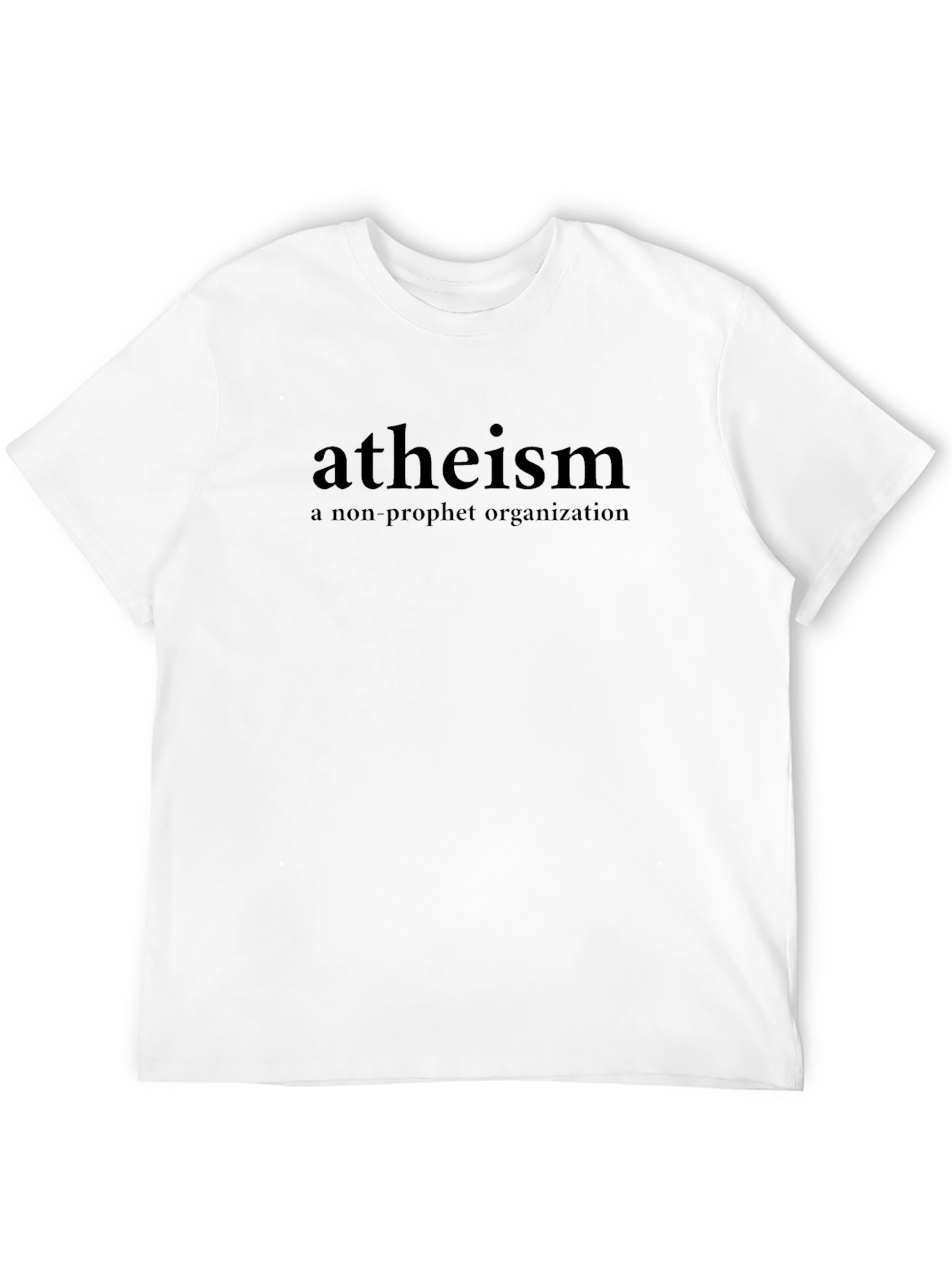 Black Atheism Non-Prophet Organization Graphic Tee view 12