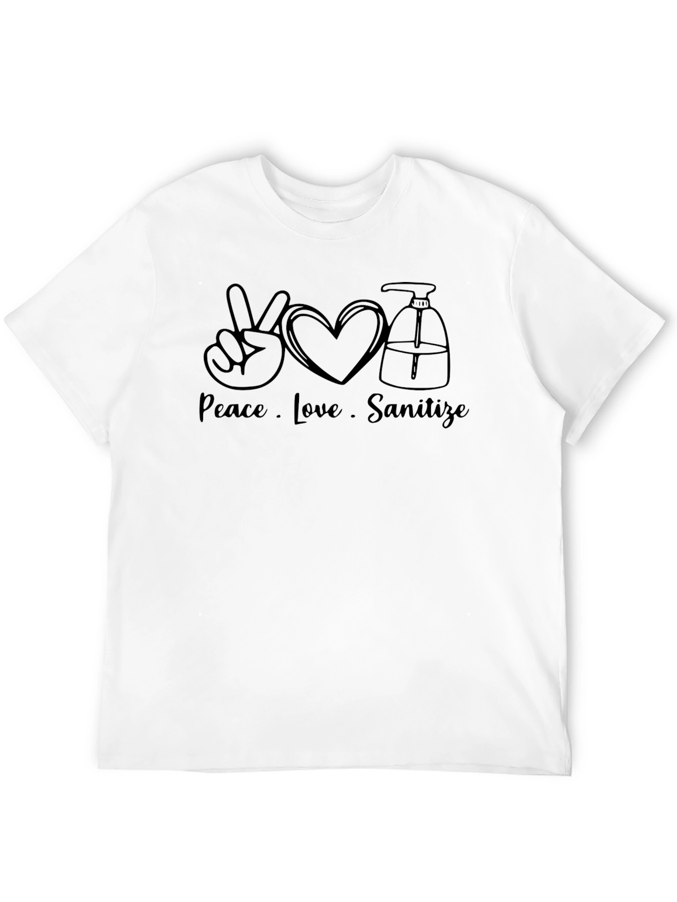 Black Peace Love Sanitize Graphic T-Shirt view 12