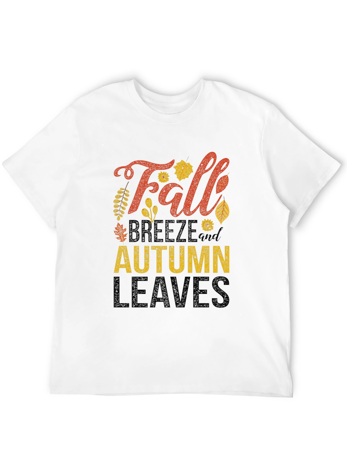 Black Fall Breeze Autumn Leaves Graphic Tee view 12