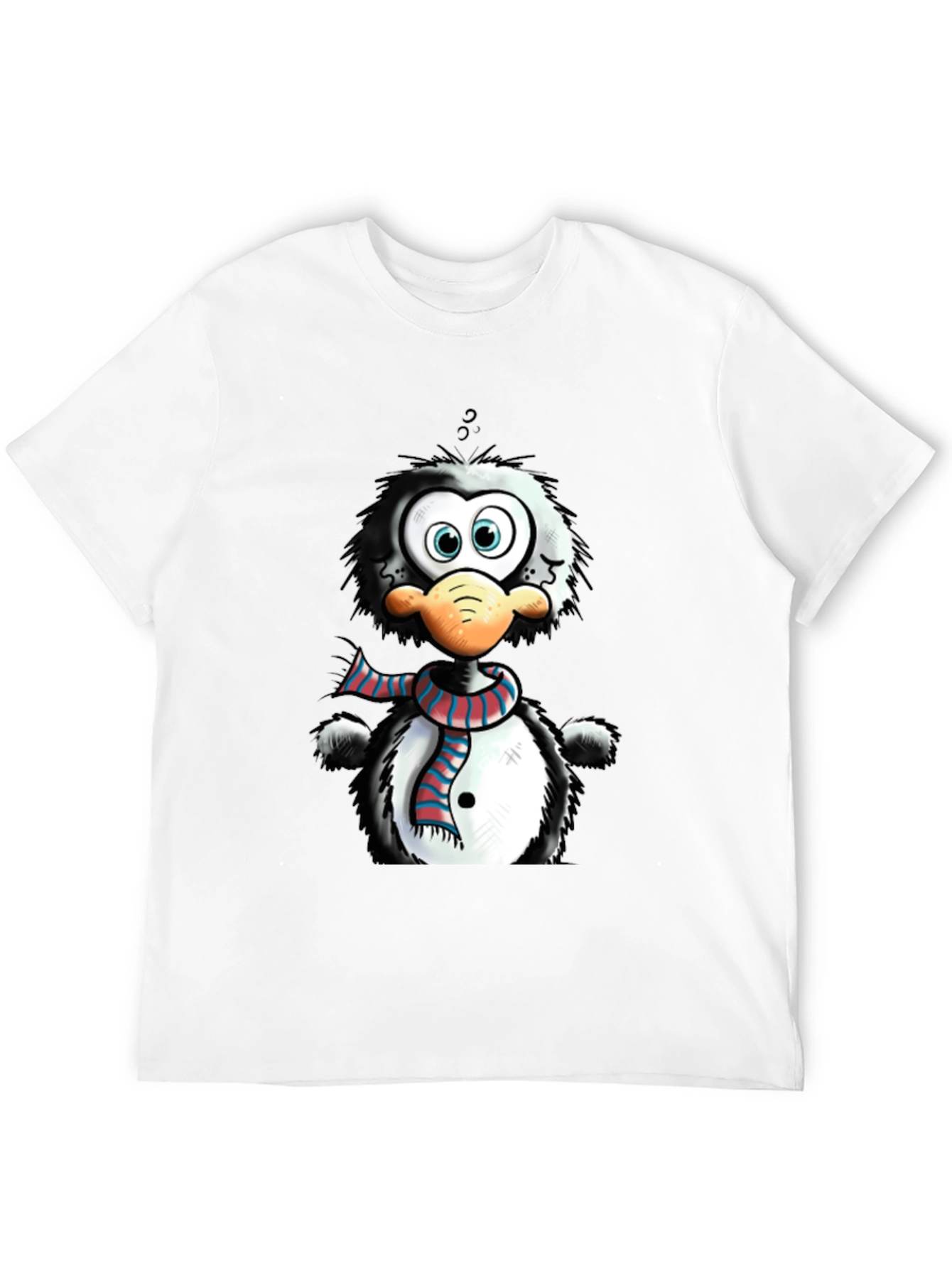 Black Cartoon Penguin Graphic Tee - Quirky Style view 12