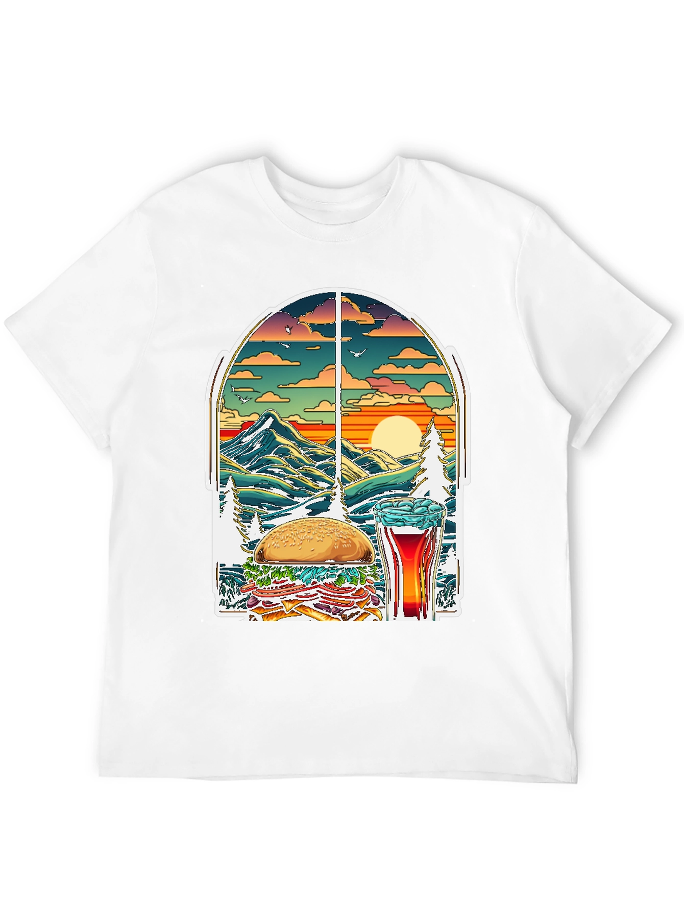 Black Burger Beer Nature T-Shirt view 12