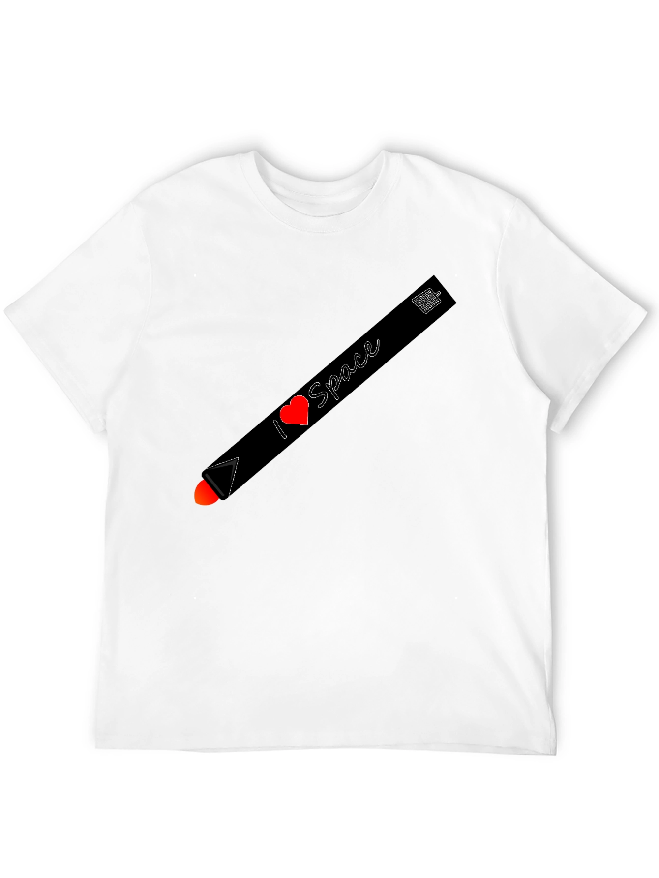 Black I Heart Space T-Shirt - Unique Rocket Design view 12