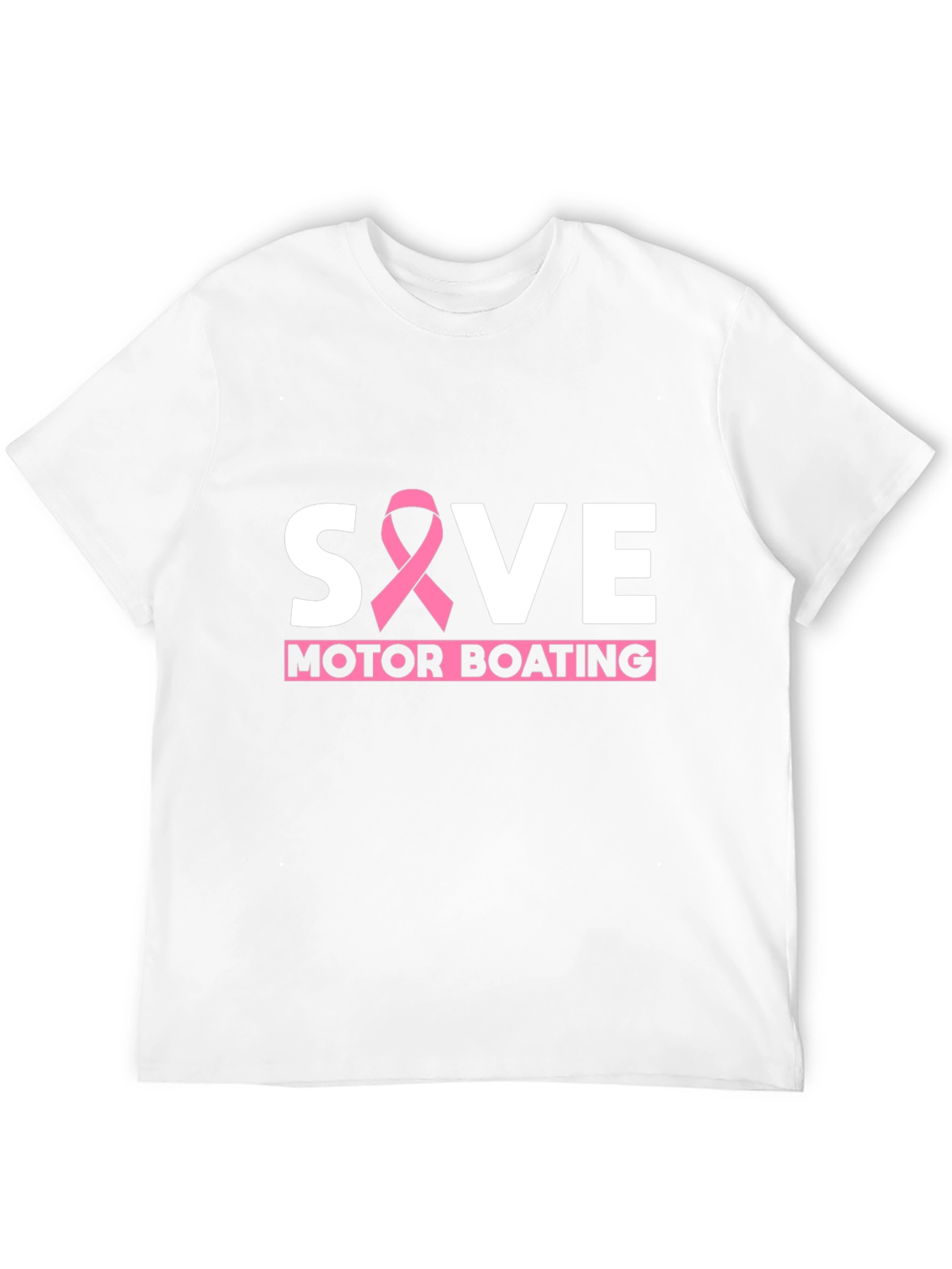 Black Save Motor Boating T-Shirt - Breast Cancer Awareness view 12