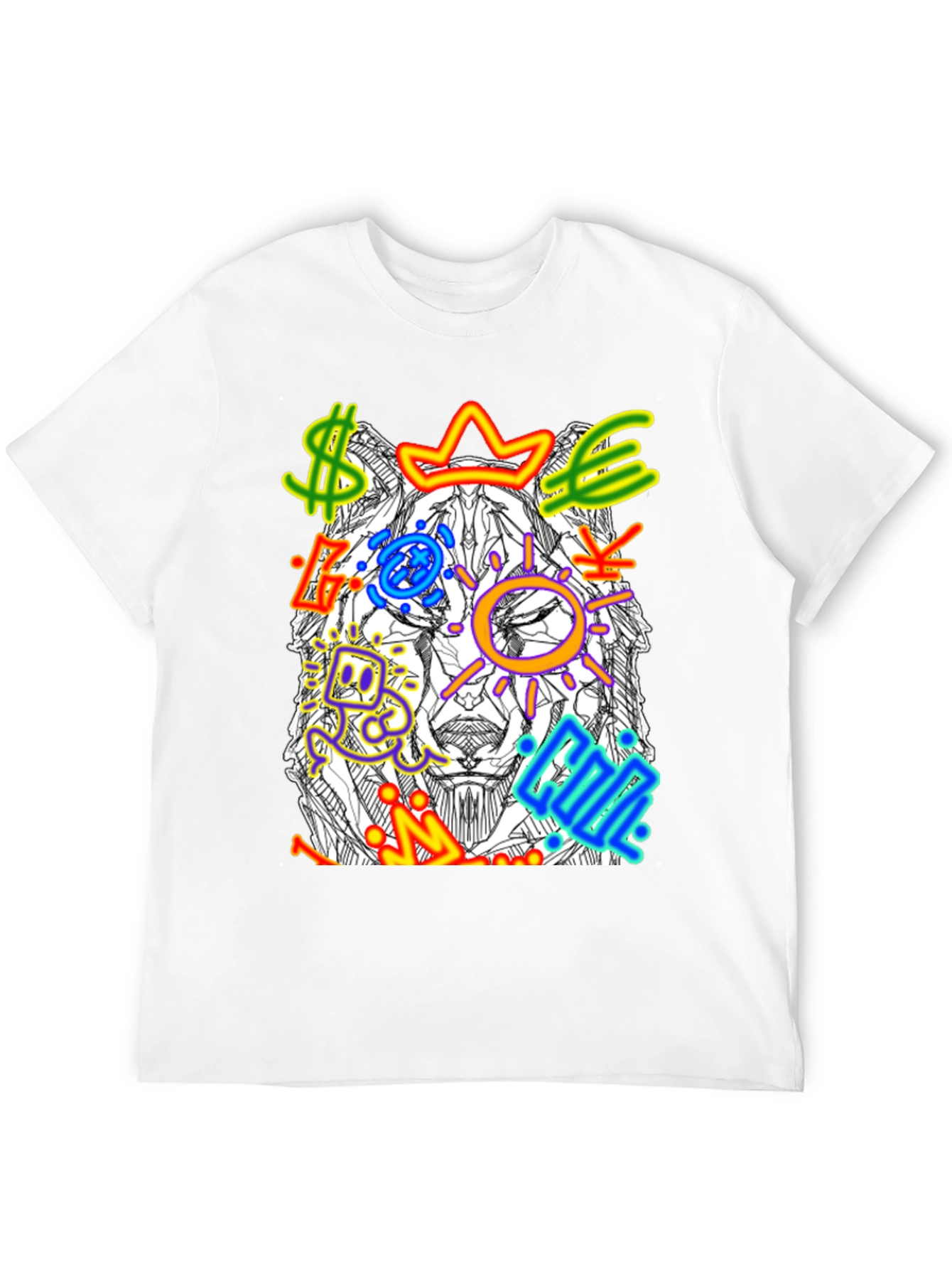 Black Wolf Graffiti Art Graphic T-Shirt view 12