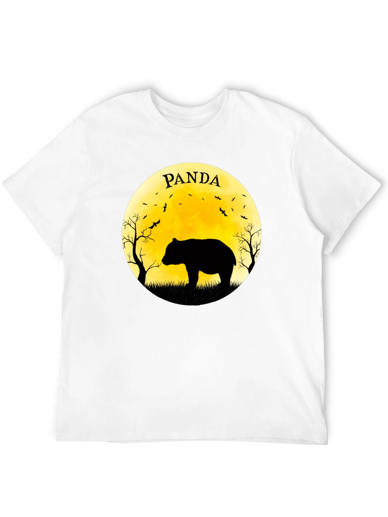Black PANDA Silhouette Tee - Unique Graphic T-Shirt view 12