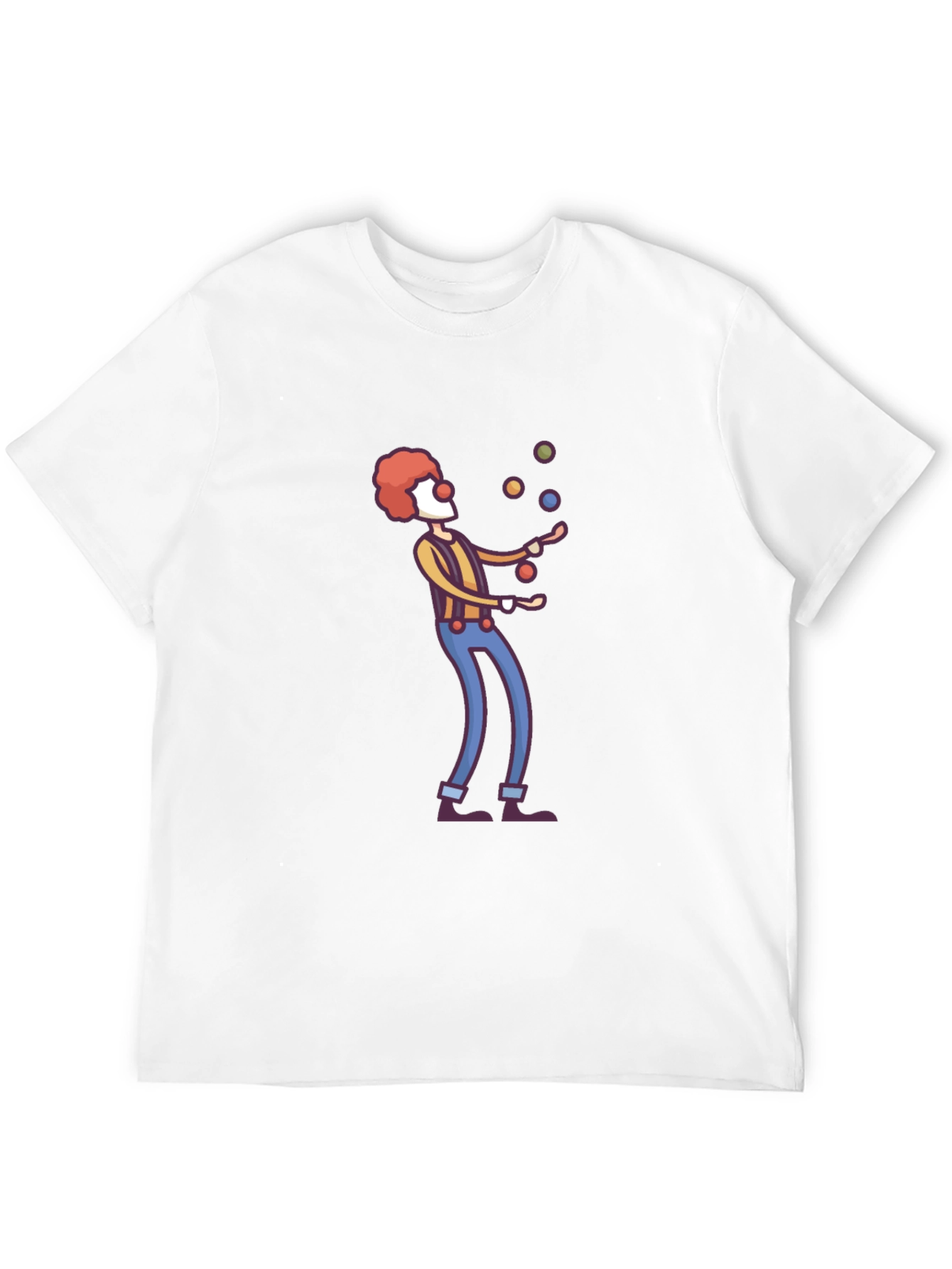 Black Clown Juggling T-Shirt - Funny Graphic Tee view 12