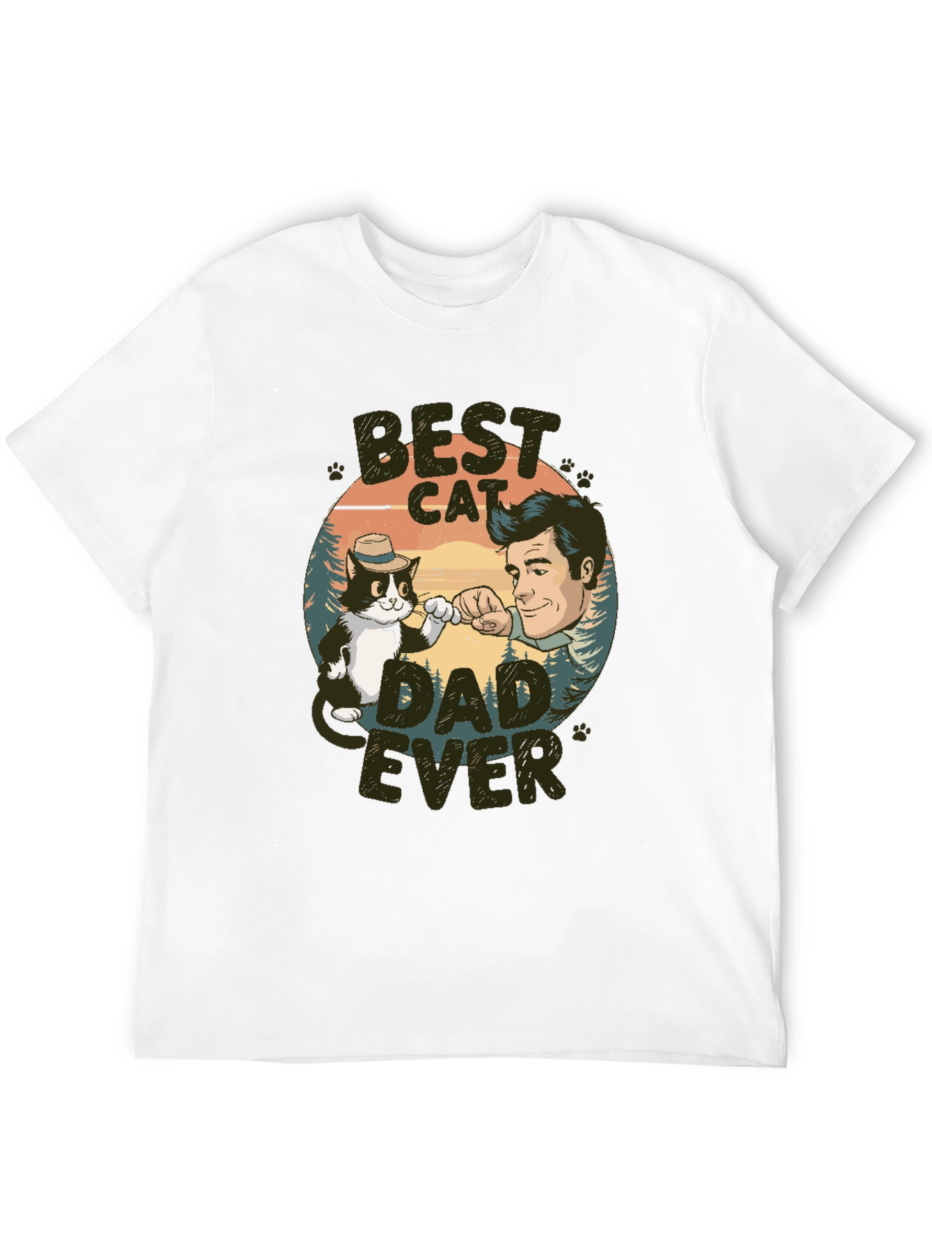 Black Best Cat Dad Ever T-Shirt view 12
