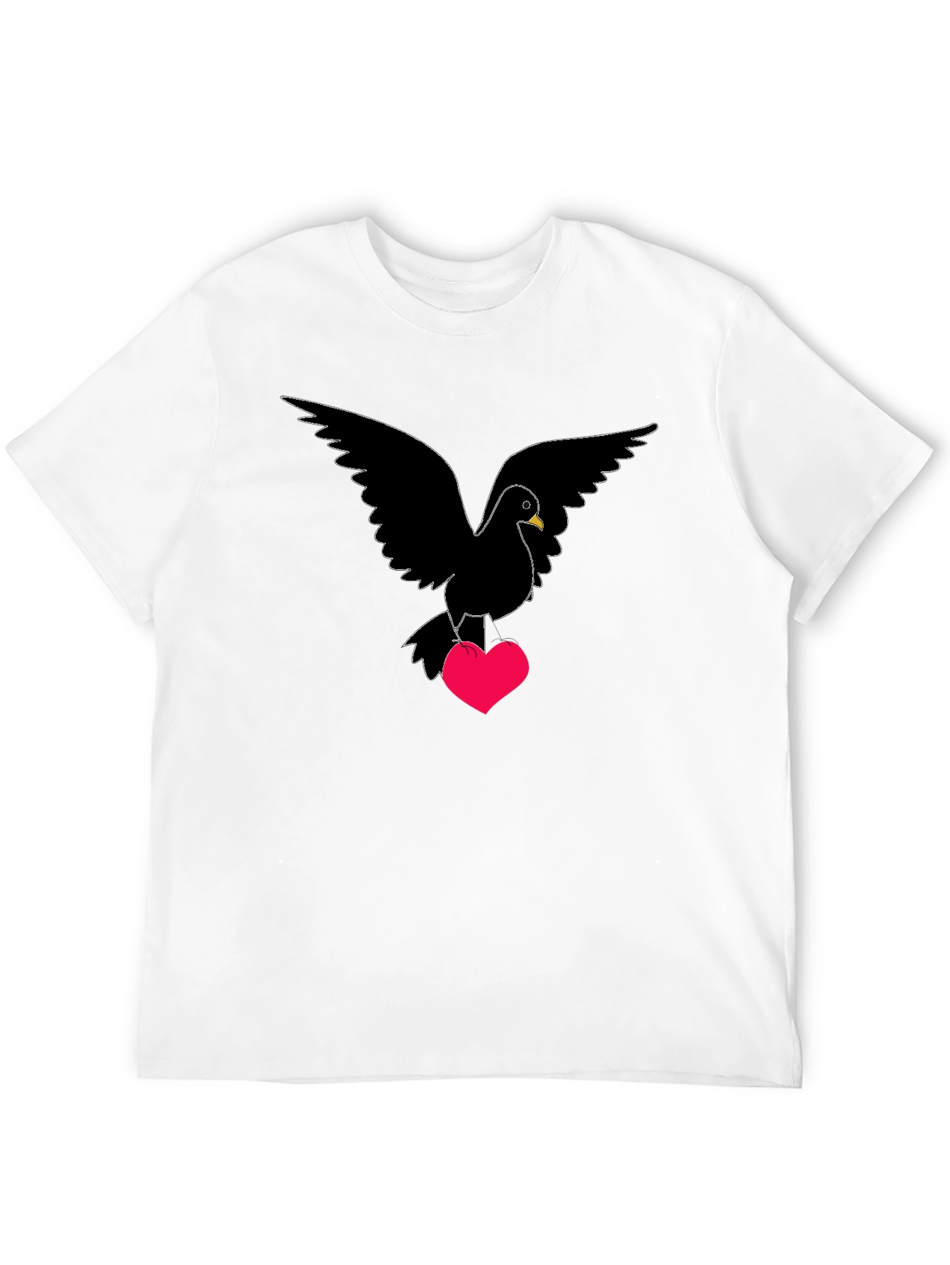 Black Dove Heart T-Shirt - Love Bird Graphic Tee view 12