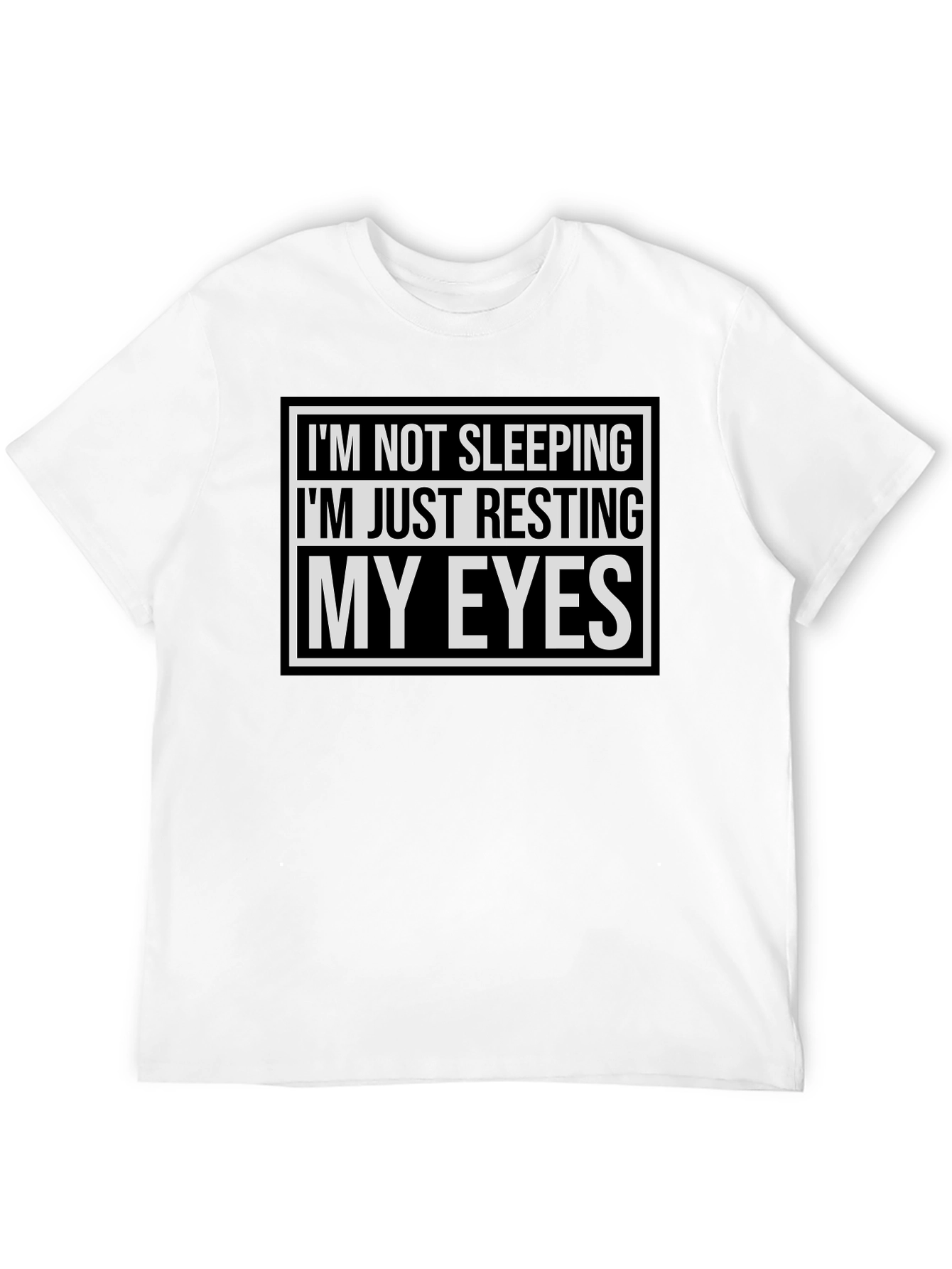 Black Resting My Eyes Funny T-Shirt - Black view 12