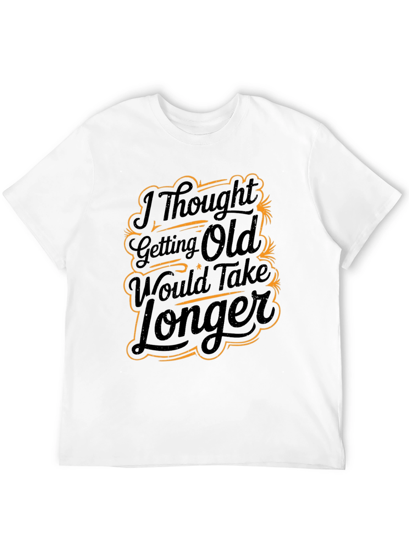 Black Funny "Getting Old" Graphic Print Black T-Shirt view 12