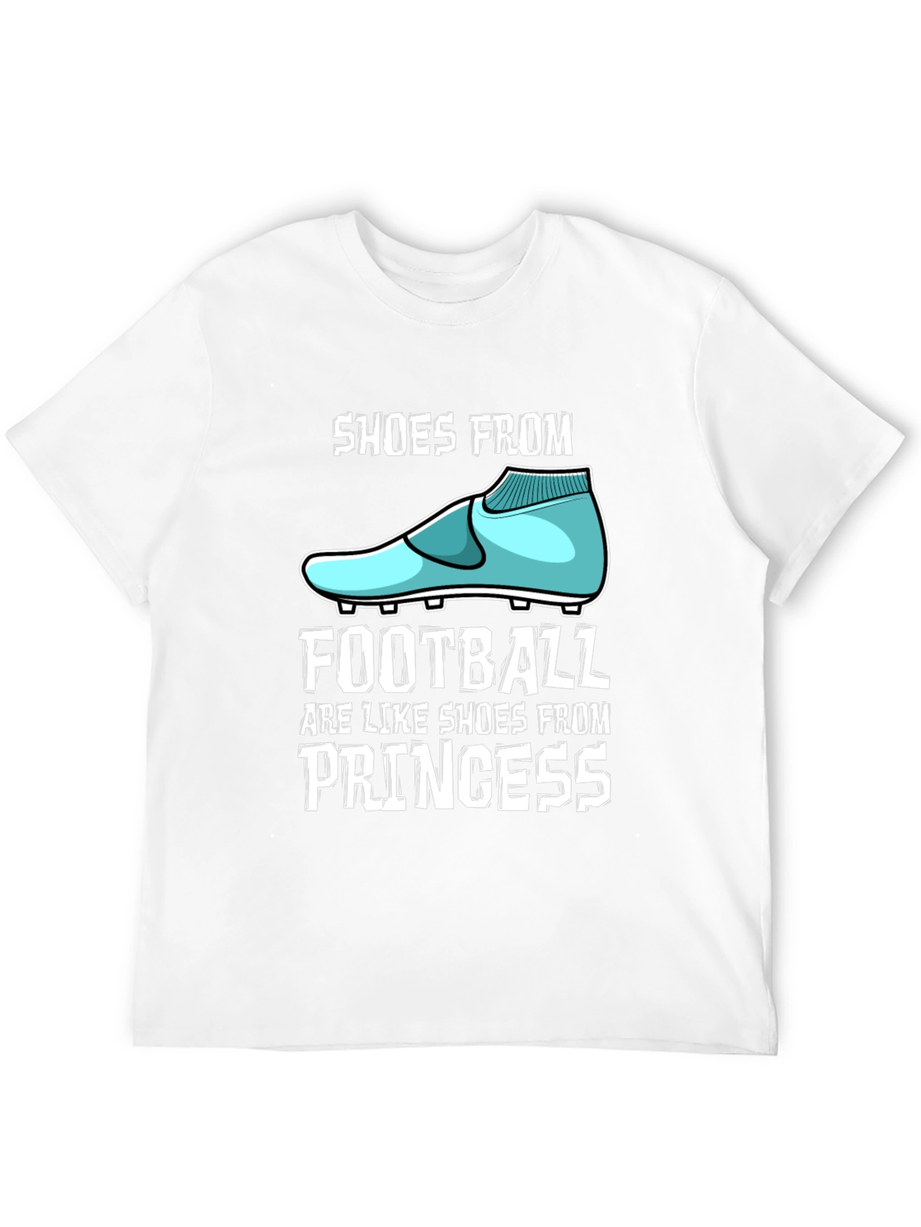 Black Funny Football vs Princess Shoes Graphic Tee view 12