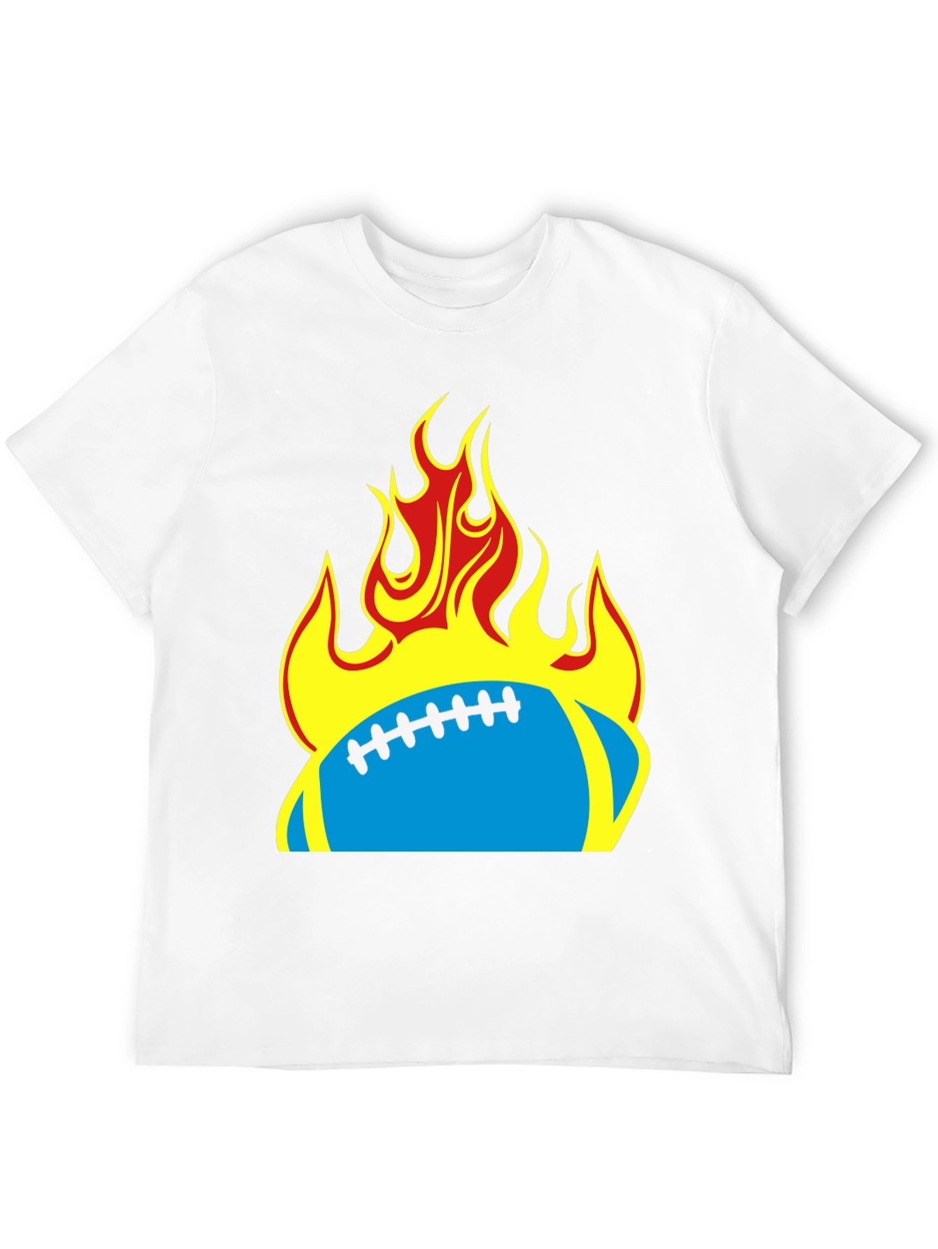 Black Flaming Football T-Shirt - Black Tee view 12