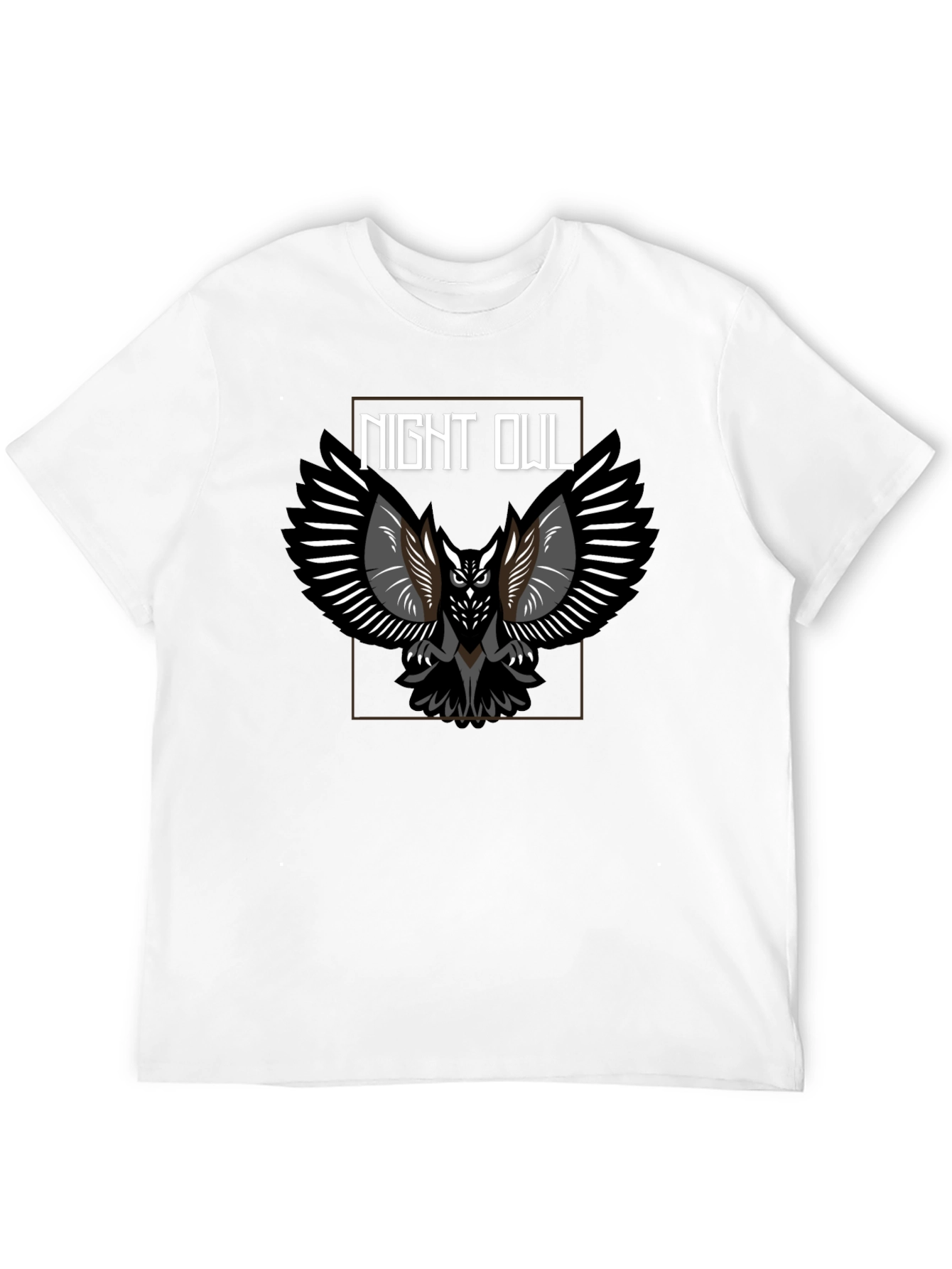 Black Night Owl Graphic Tee - Black Cotton Blend view 12