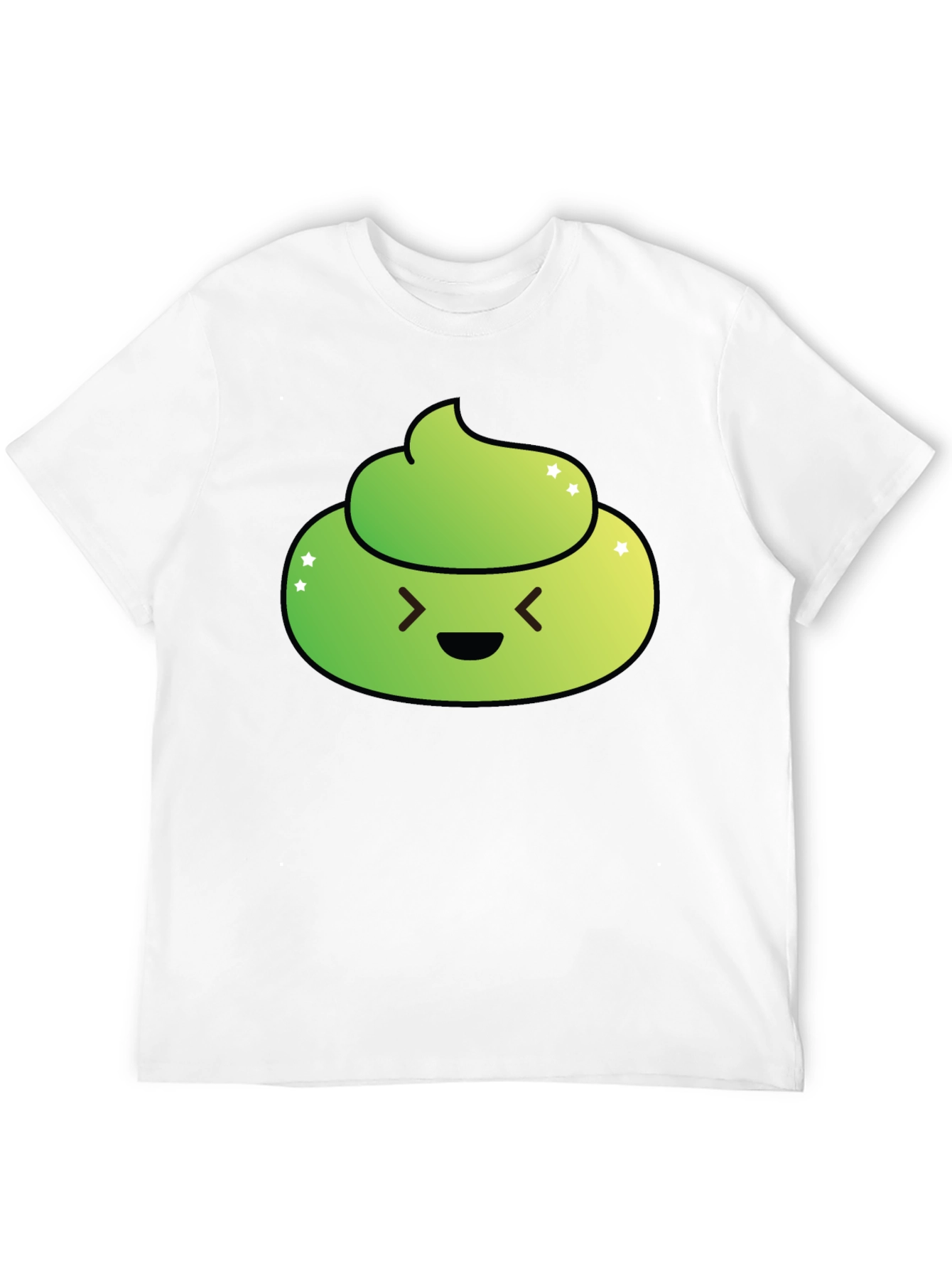 Black Green Emoji Poop T-Shirt - Funny Graphic Tee view 12