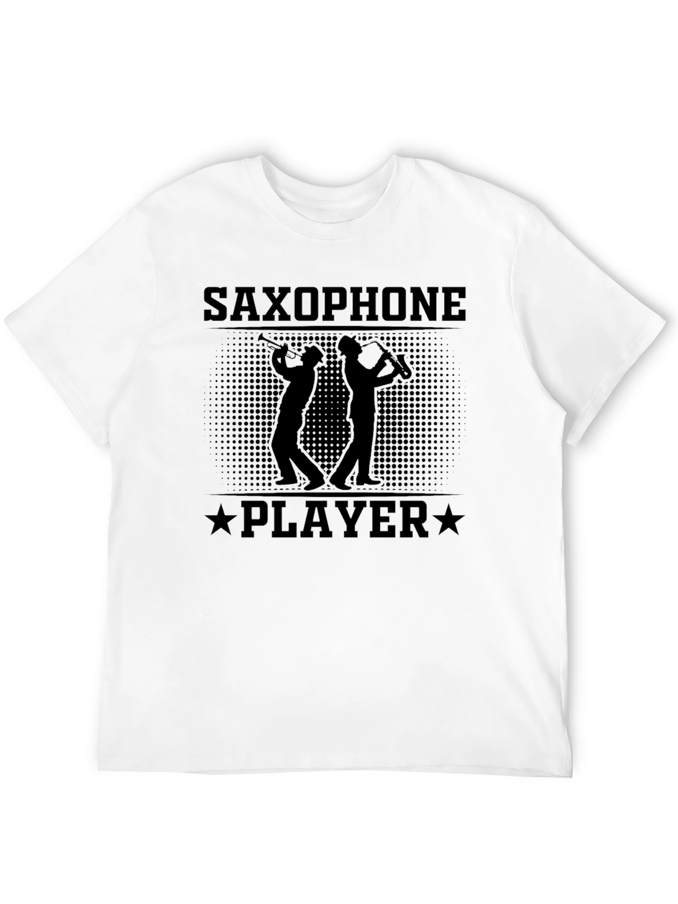 Black Saxophone Player T-Shirt - Musician Graphic Tee view 12