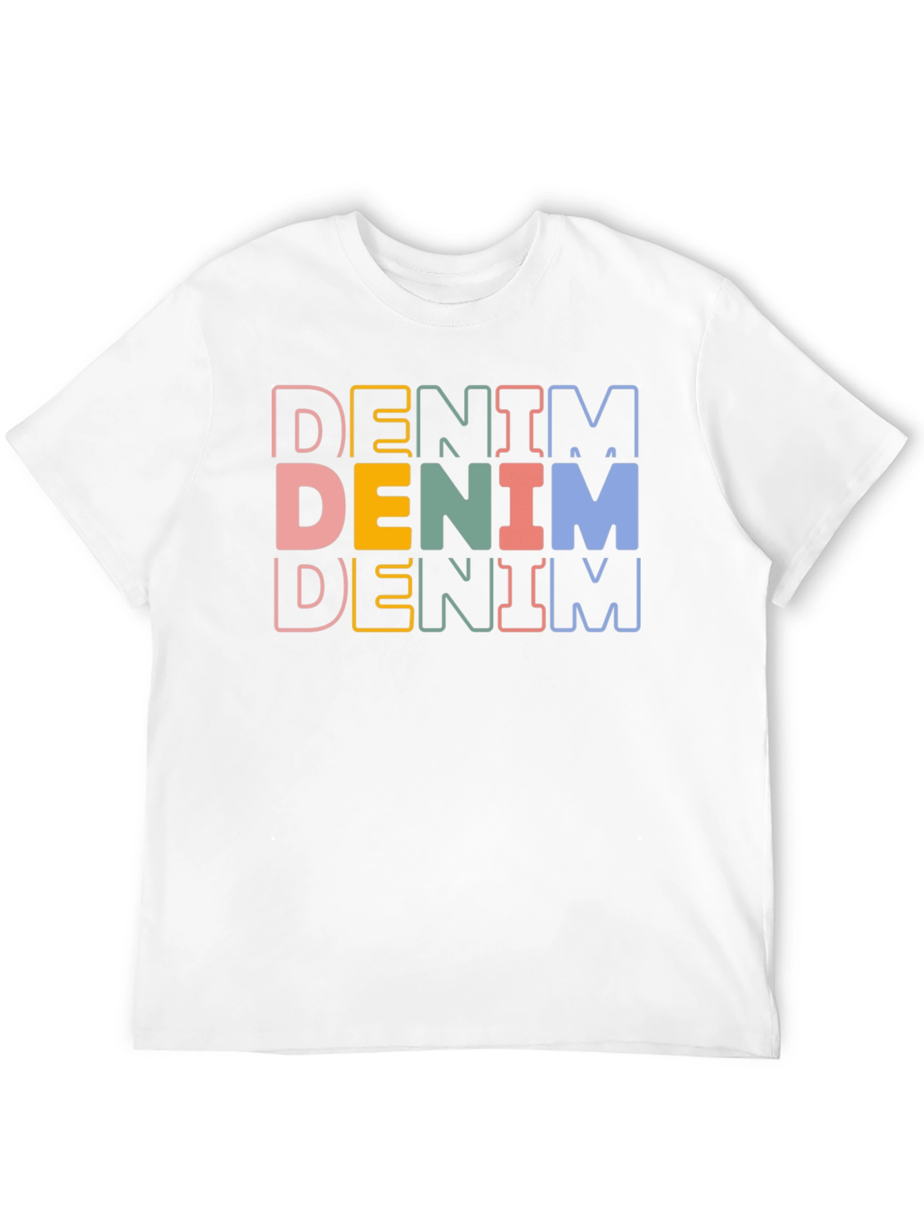 Black Denim Stacked Text Graphic Tee view 12