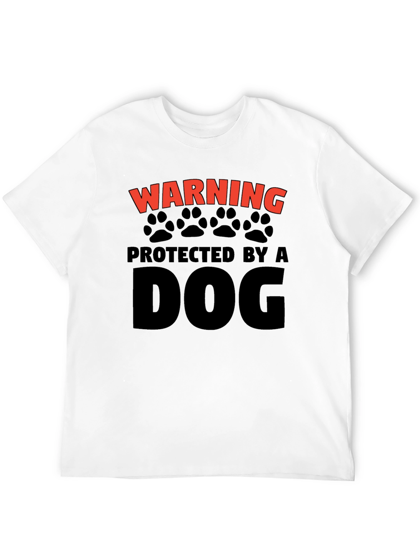 Black Warning Protected by a Dog T-Shirt view 12