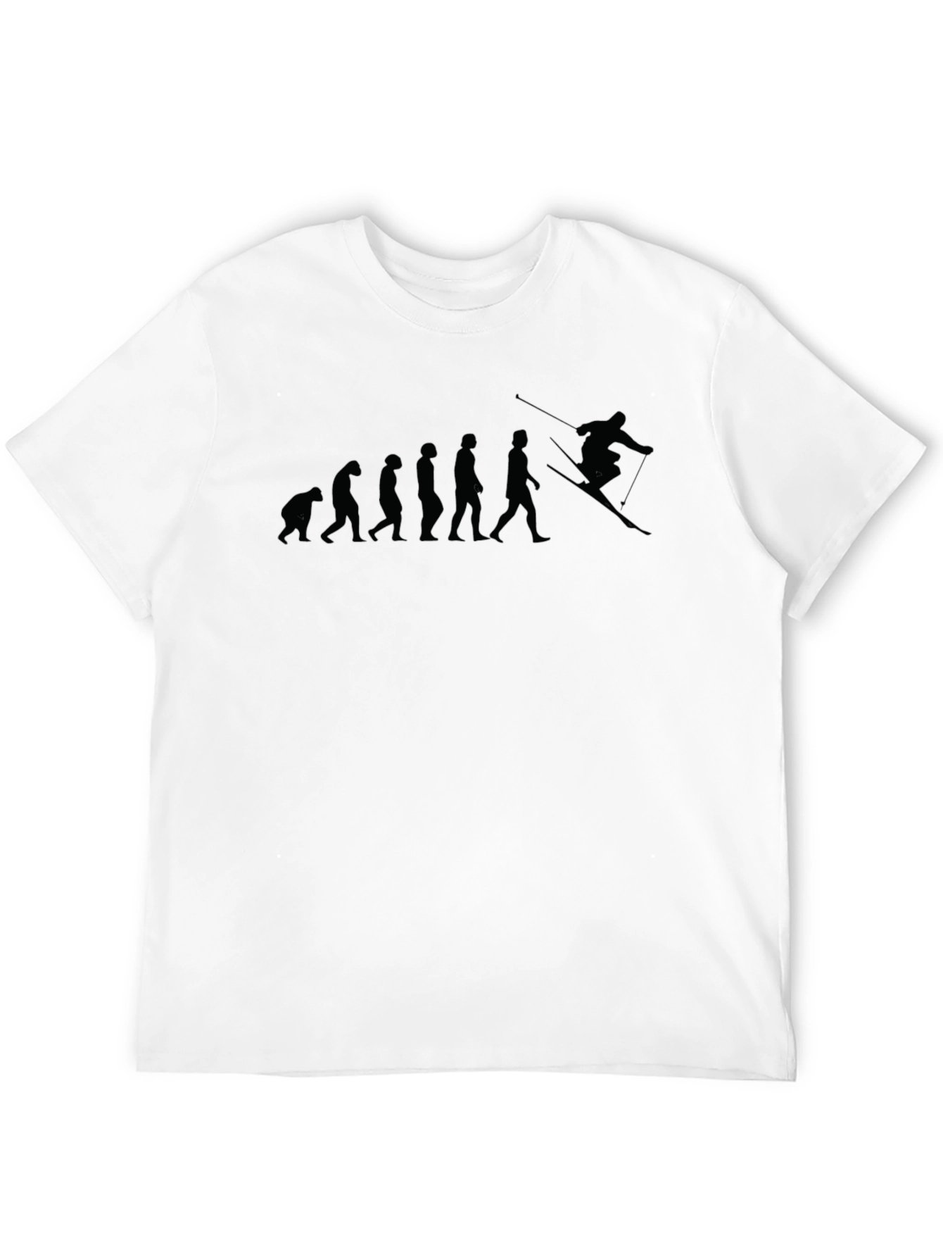 Black Evolution of Skiing Black T-Shirt view 12