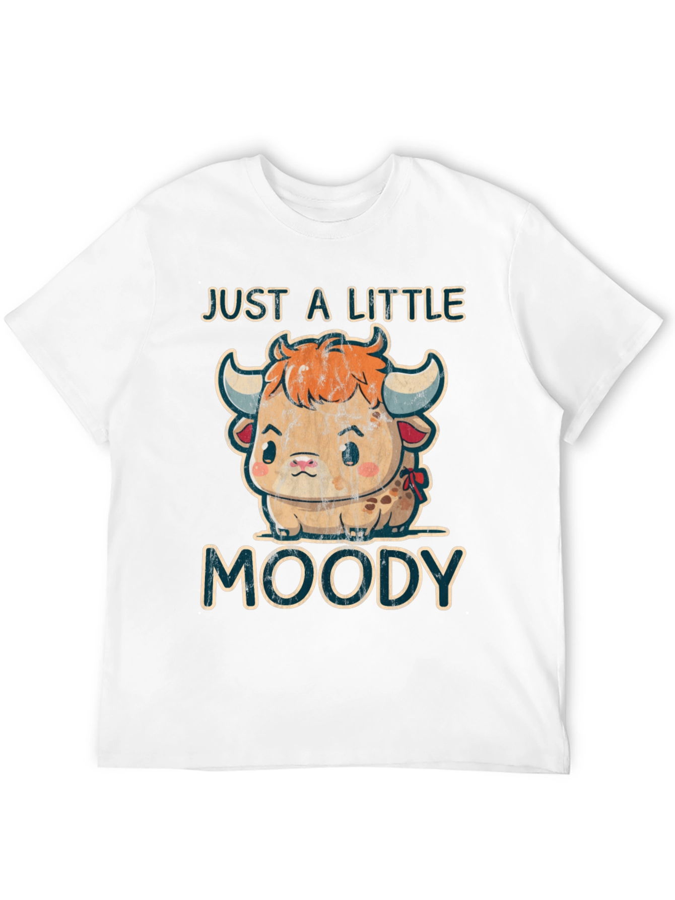 Black Moody Cow Graphic Tee - Cute Cartoon Animal Shirt view 12