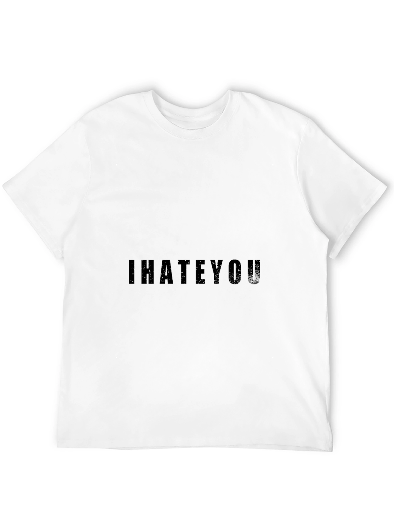 Black I Hate You Graphic T-Shirt - Black Casual Tee view 12
