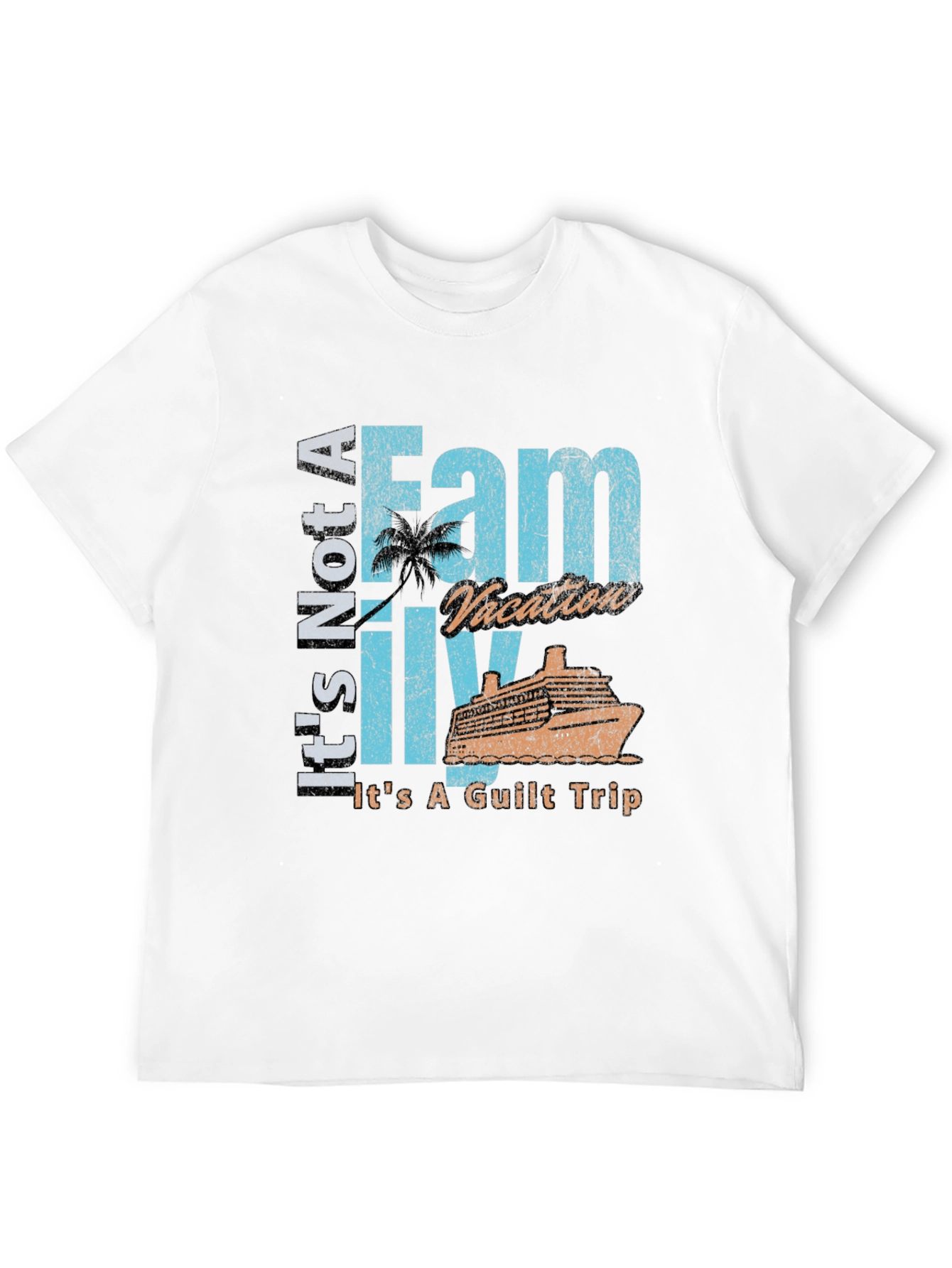 Black Funny Family Vacation Guilt Trip T-Shirt view 12