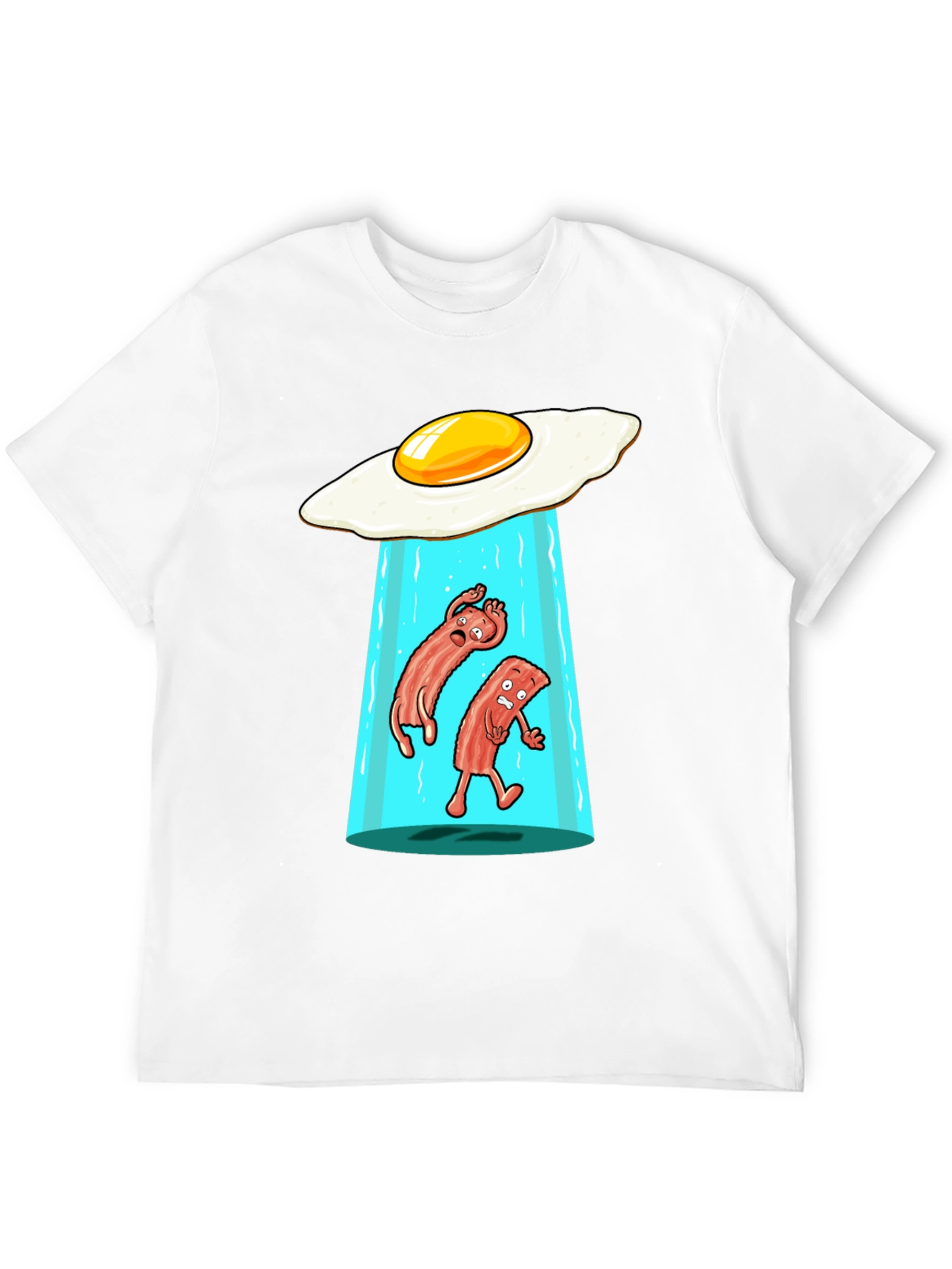 Black Funny Alien Abduction Breakfast T-Shirt view 12