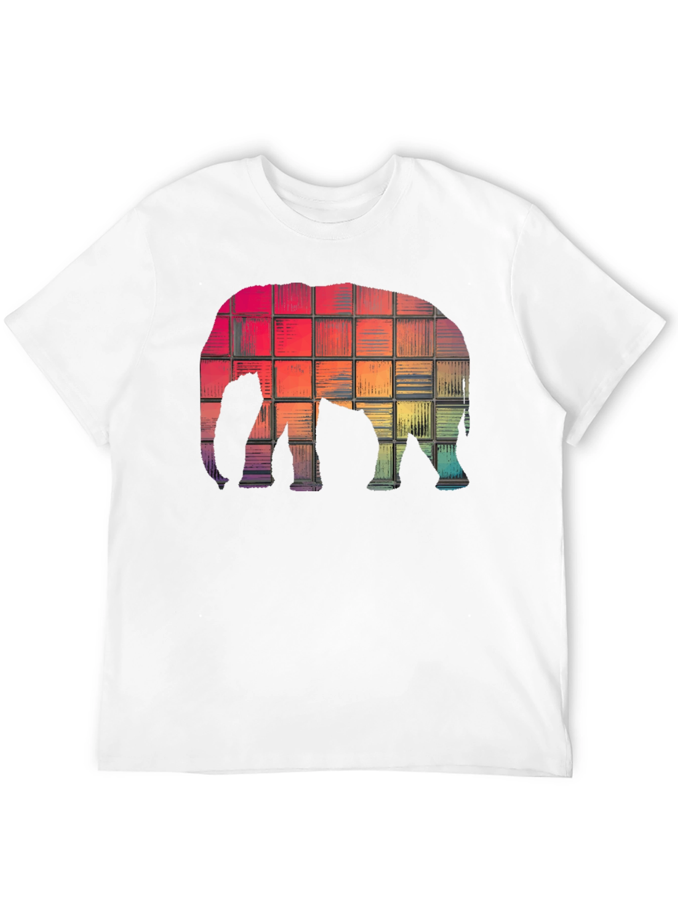 Black Abstract Panda Graphic Print Tee - Men's Black T-Shirt view 12