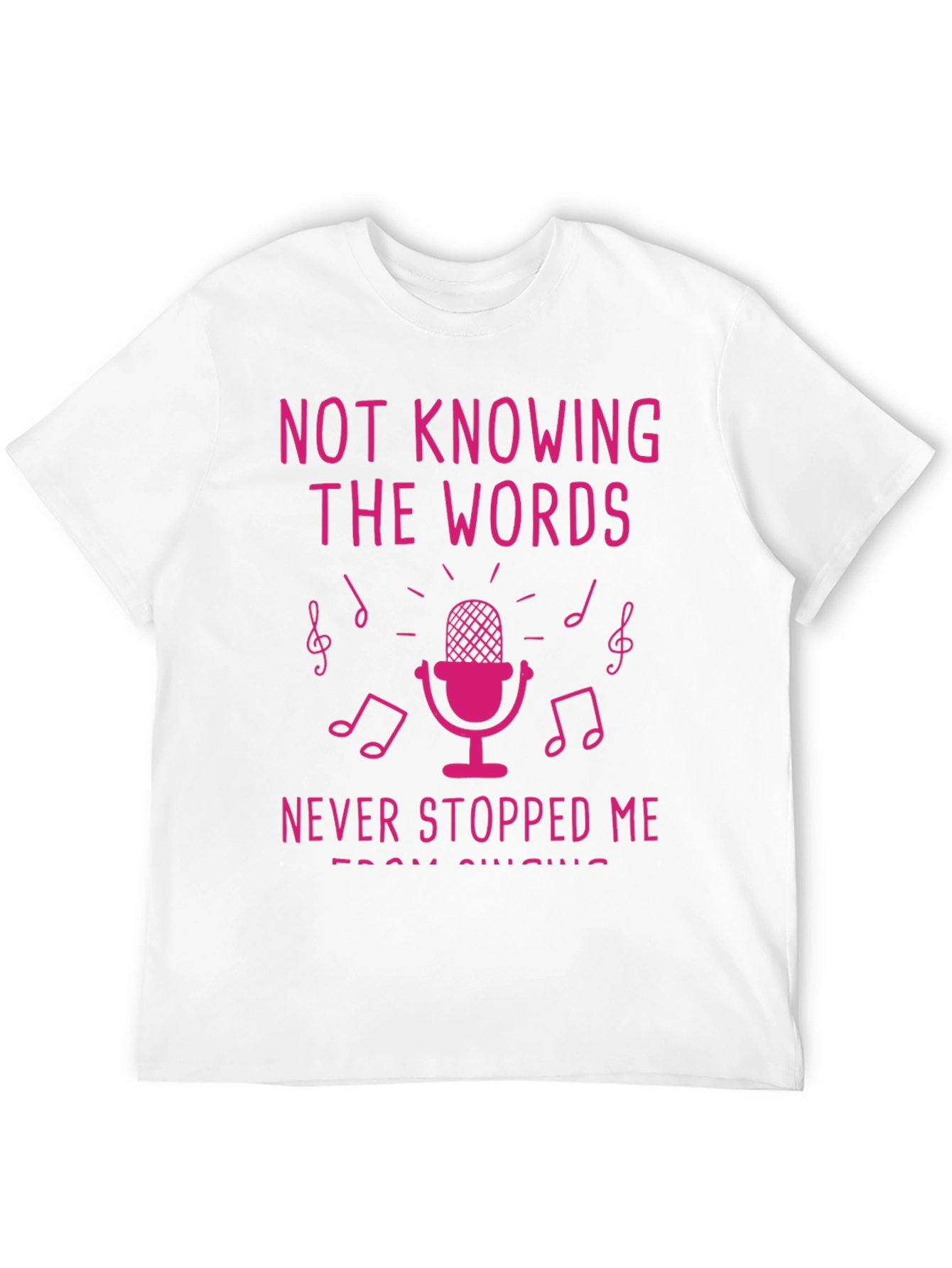 Black Funny Singing T-Shirt - Not Knowing the Words view 12