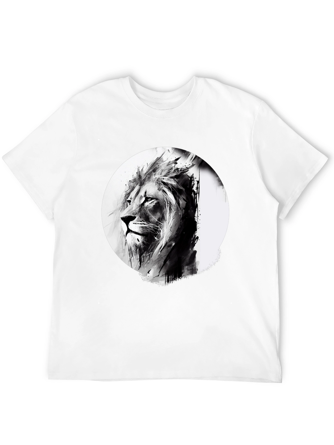 Black Lion Graphic Print Black T-Shirt view 12