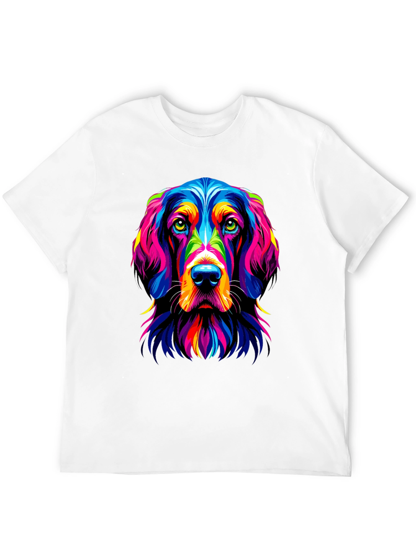 Black Colorful Dog Portrait Graphic Tee view 12