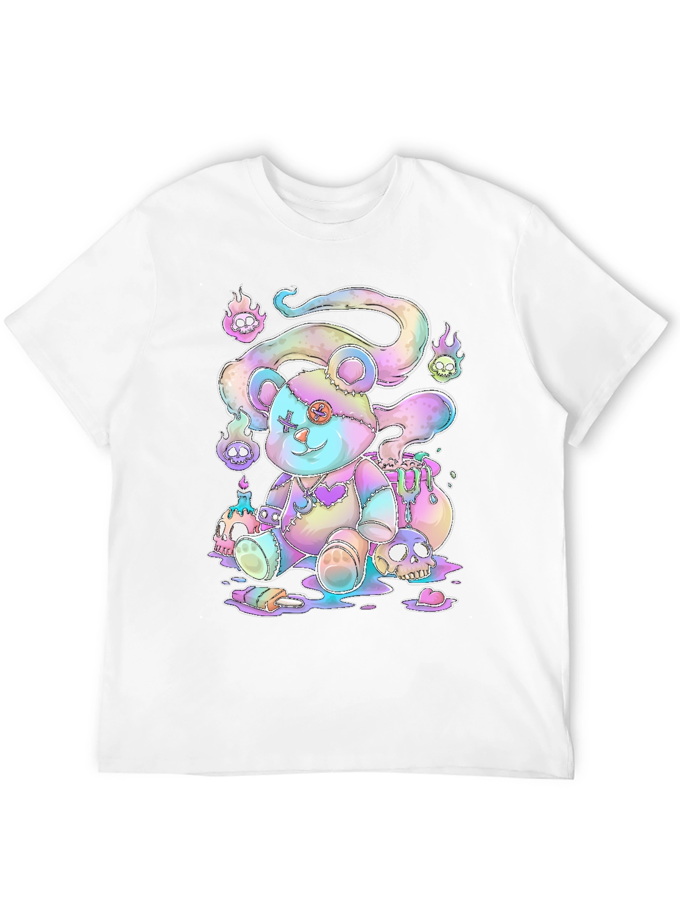 Black Gothic Pastel Teddy Bear Graphic Tee view 12