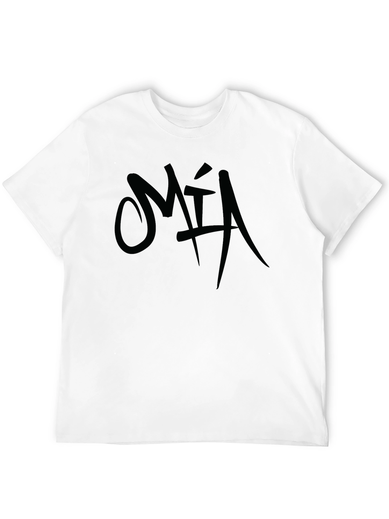 Black Men's Black Graphic T-Shirt - "MIA" Design view 12