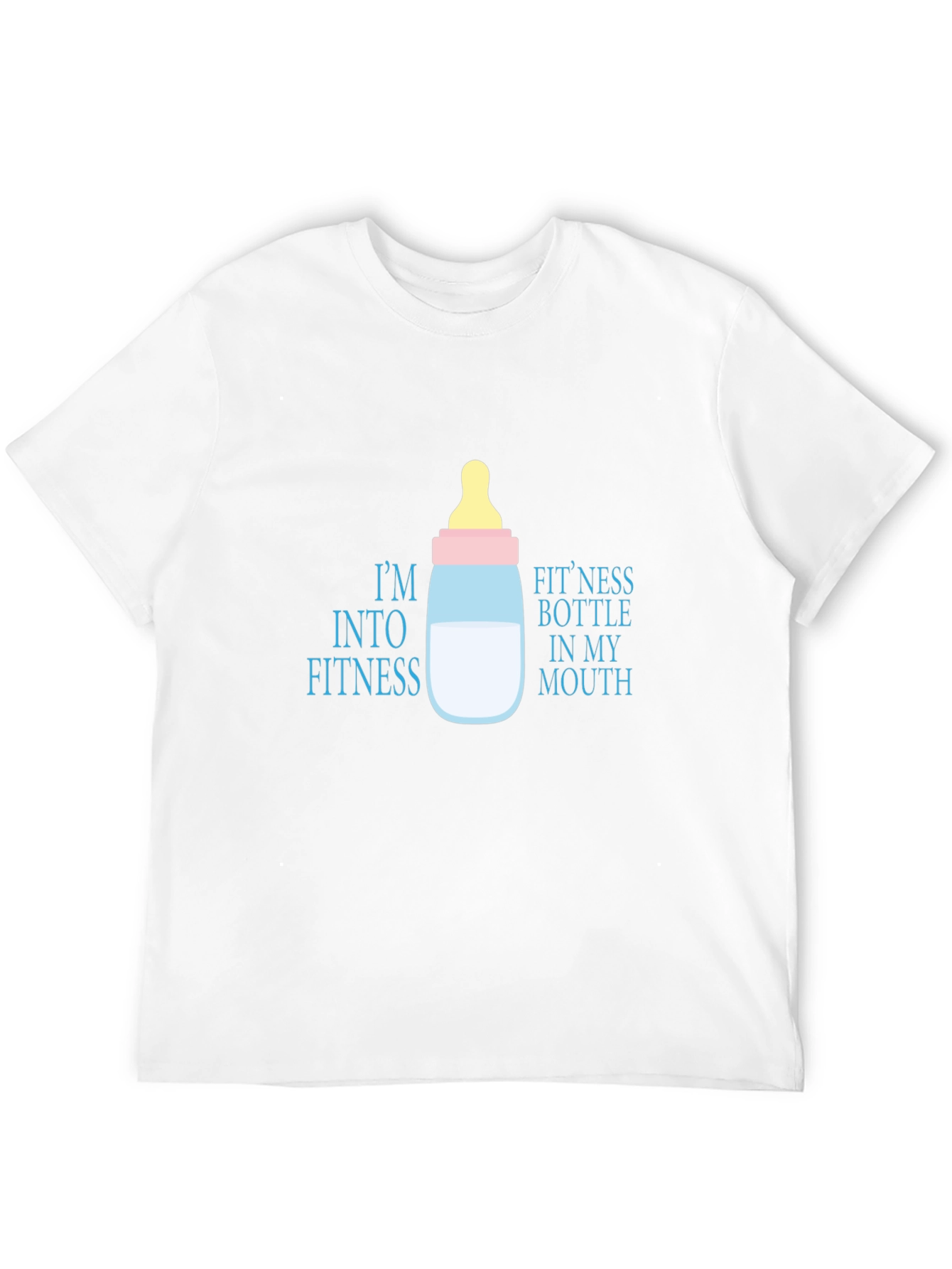 Black Humorous "Fitness Bottle" Graphic T-Shirt view 12