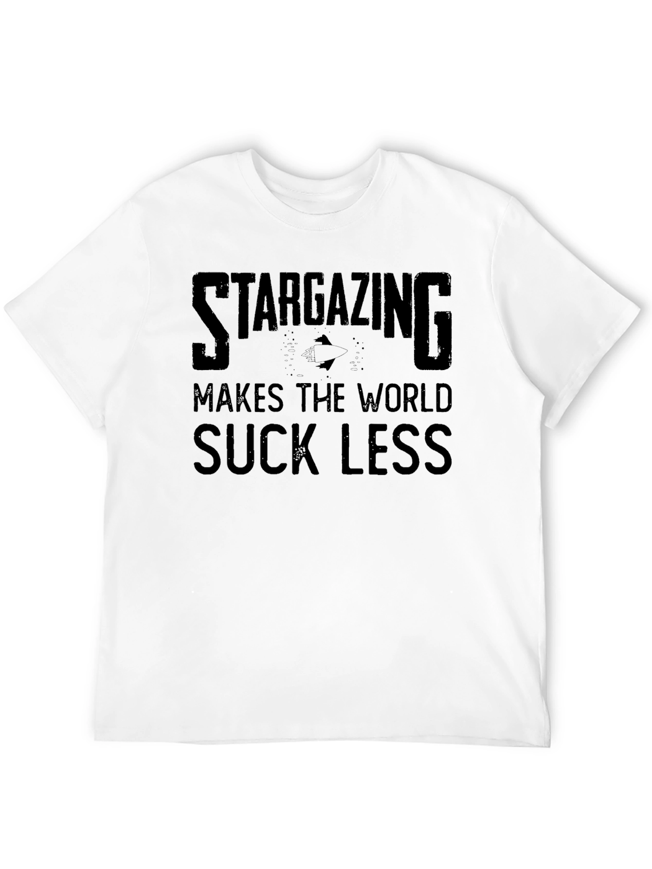 Black Stargazing Makes The World Suck Less T-Shirt view 12