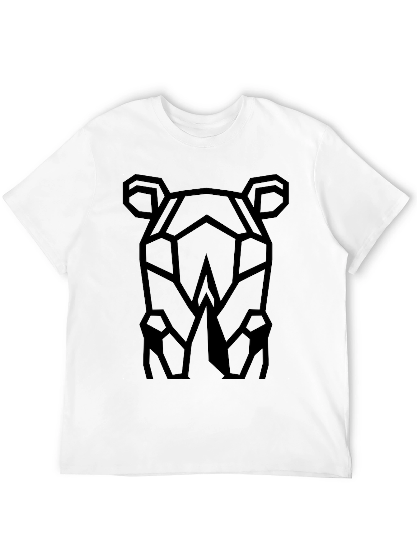 Black Geometric Rhino Graphic Tee - Modern Black T-Shirt view 12