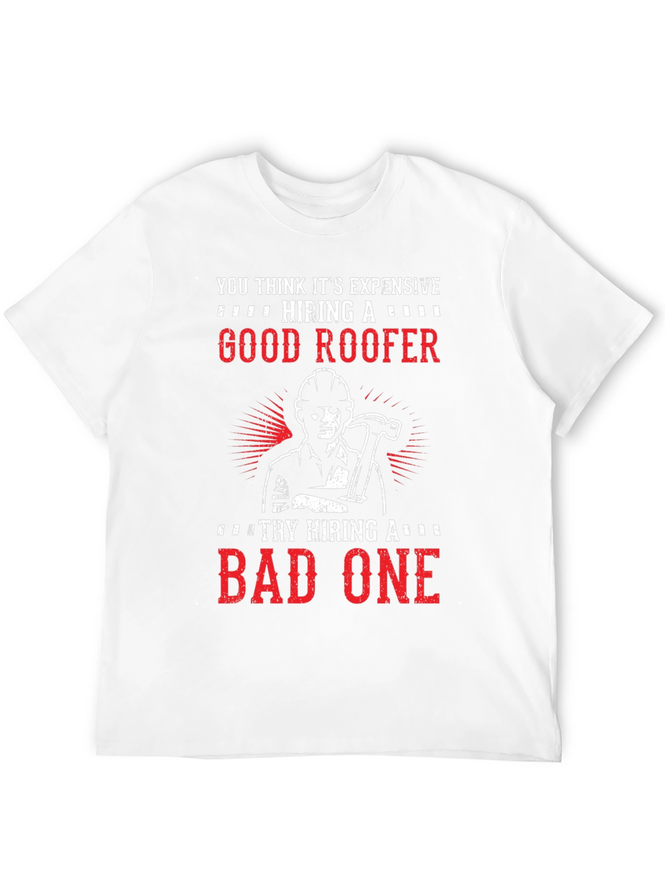 Black Funny Roofer T-Shirt - Good vs. Bad Roofer Design view 12