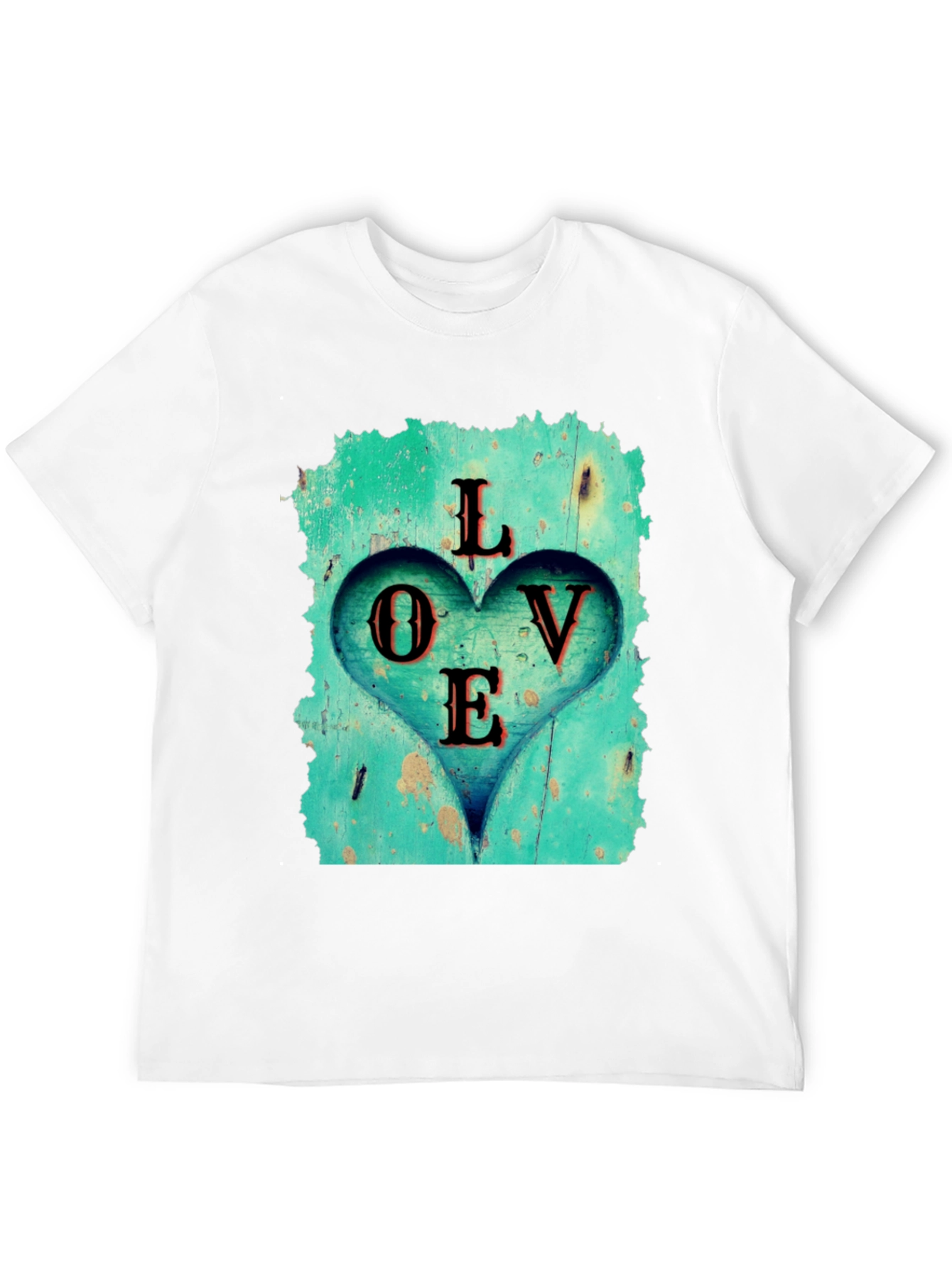 Black Love Heart Graphic Tee - Black Casual T-Shirt view 12