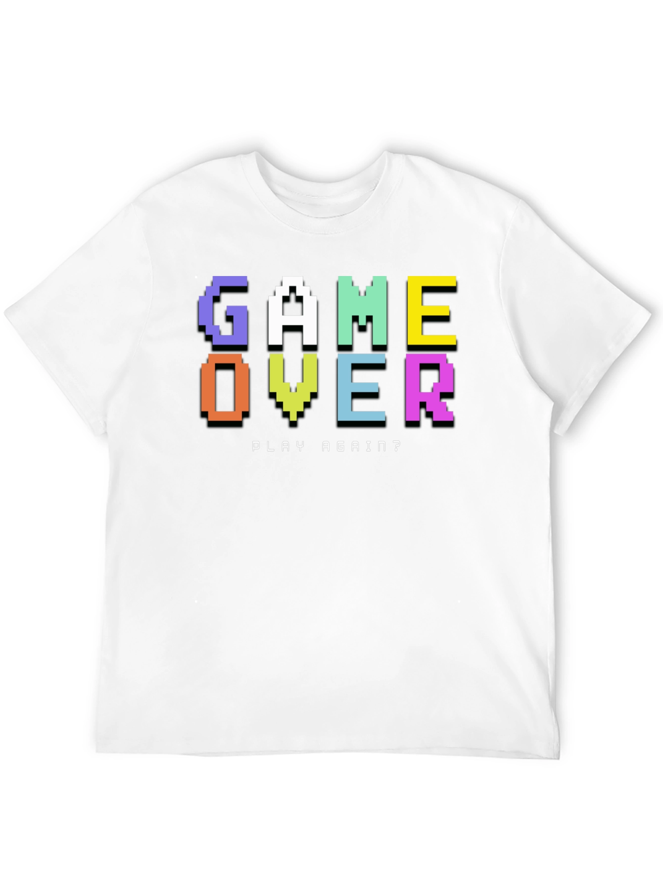 Black Game Over T-Shirt - Pixel Style Retro Gamer Tee view 12