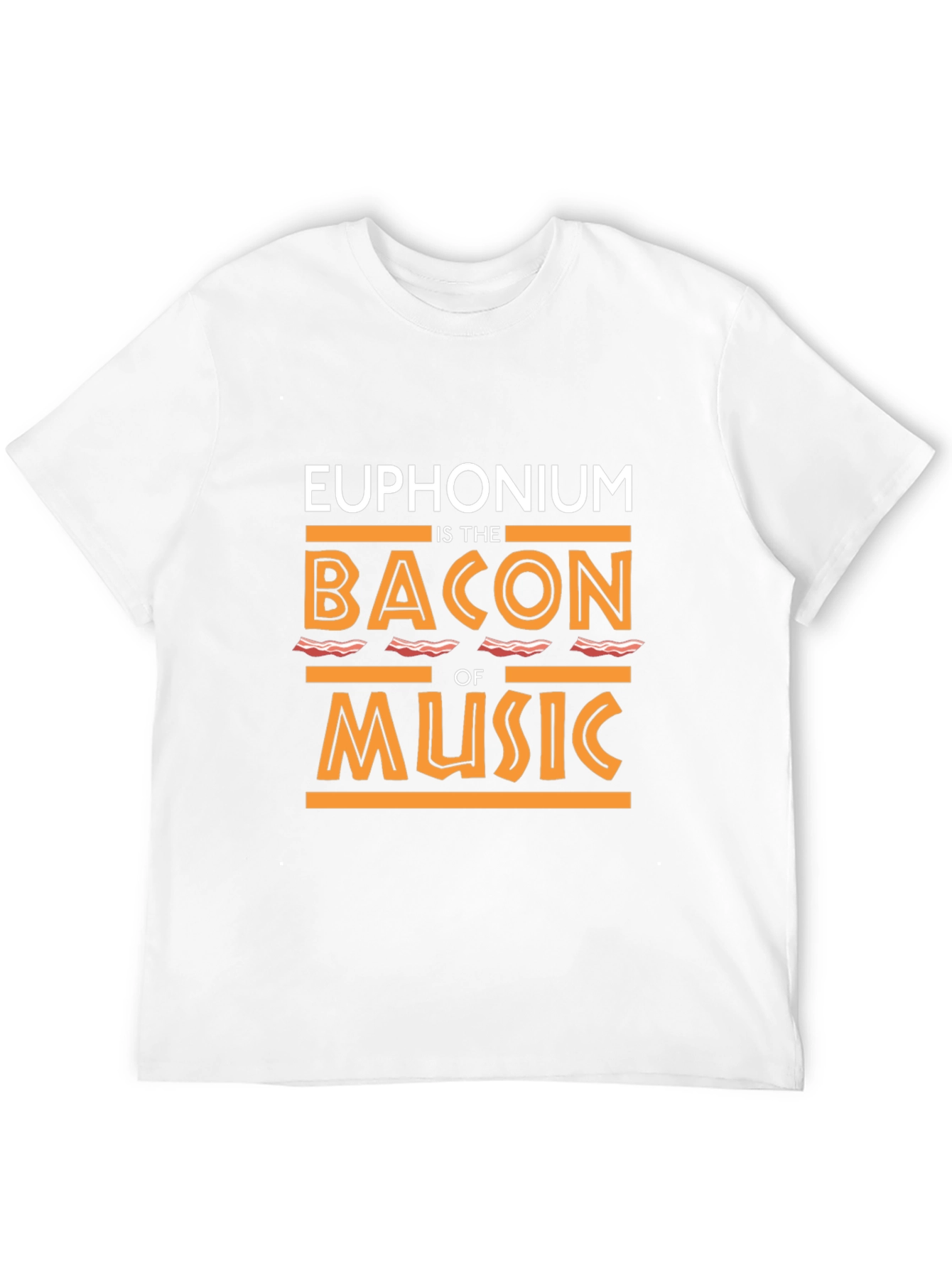 Black Euphonium Bacon Music T-Shirt - Funny Musician Tee view 12