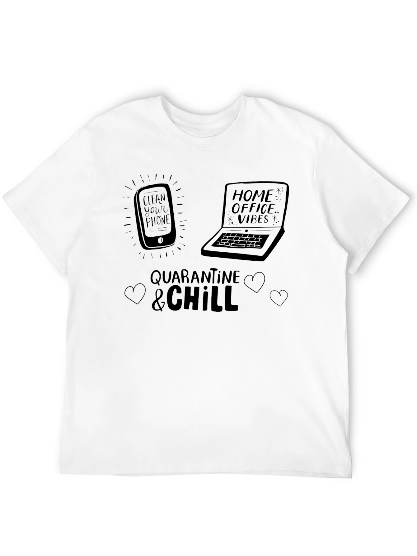 Black Quarantine & Chill Graphic T-Shirt view 12