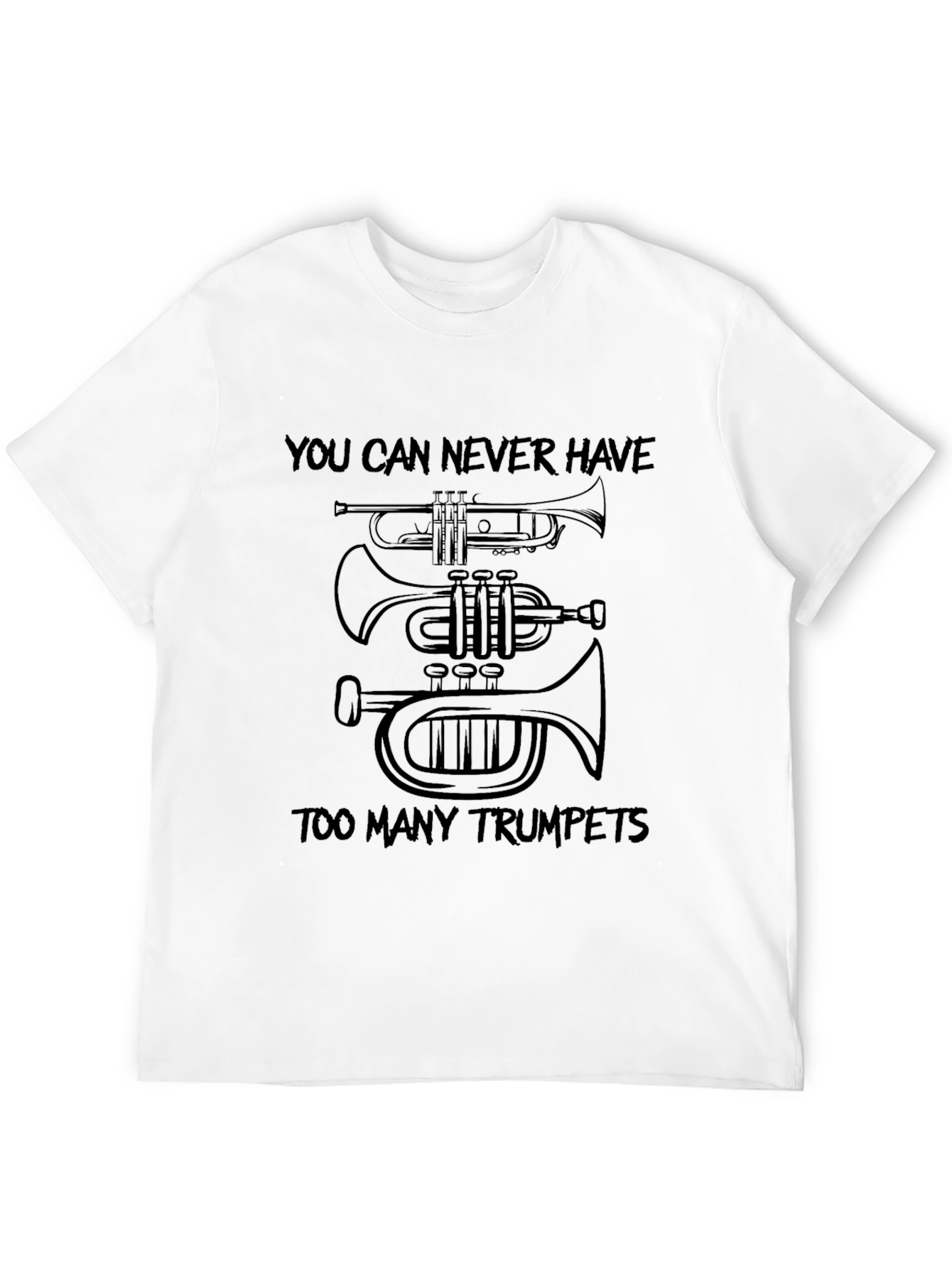 Black Trumpet Fan T-Shirt - Never Too Many Trumpets! view 12