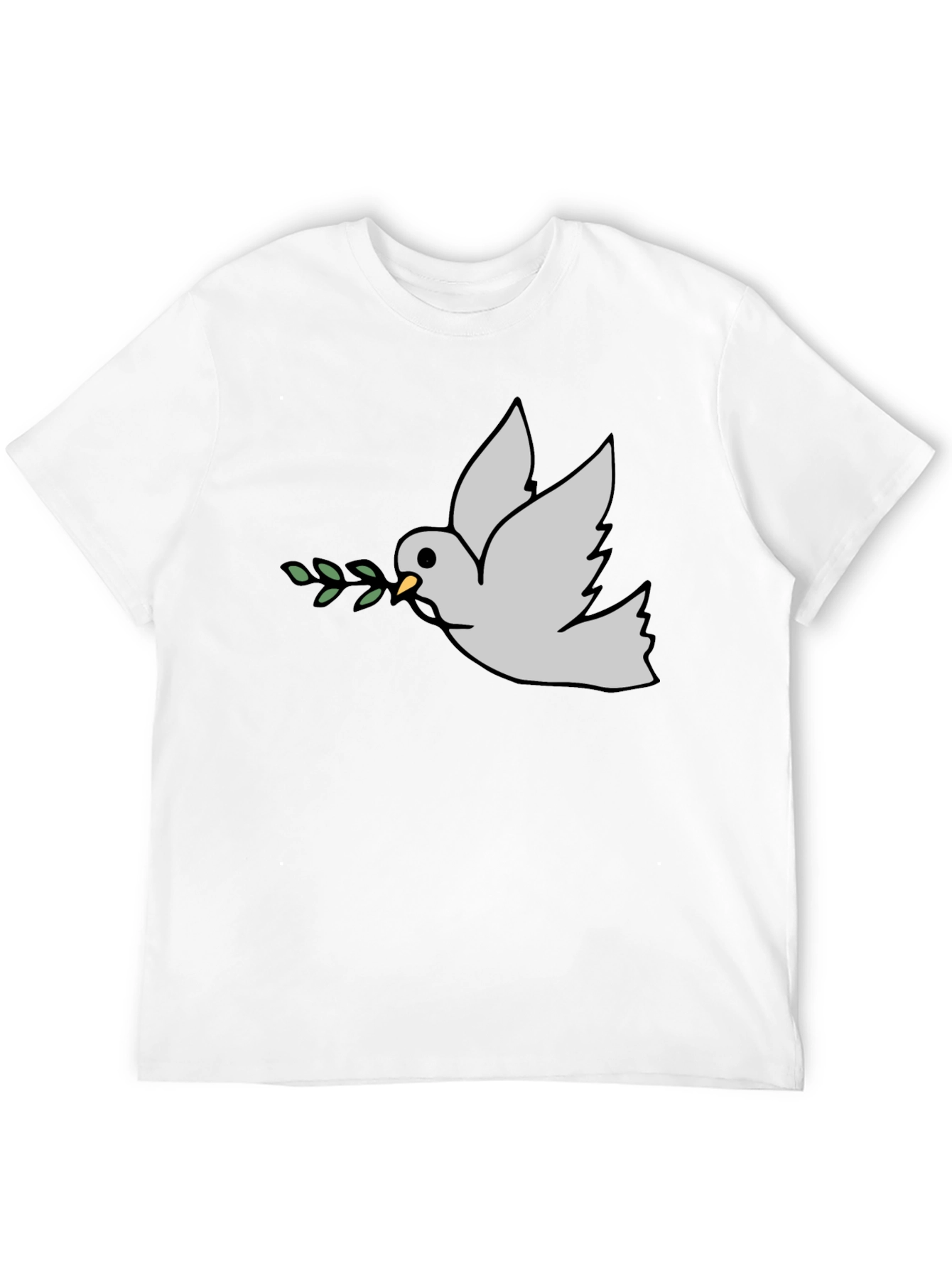 Black Peace Dove Graphic Tee - Black Casual T-Shirt view 12