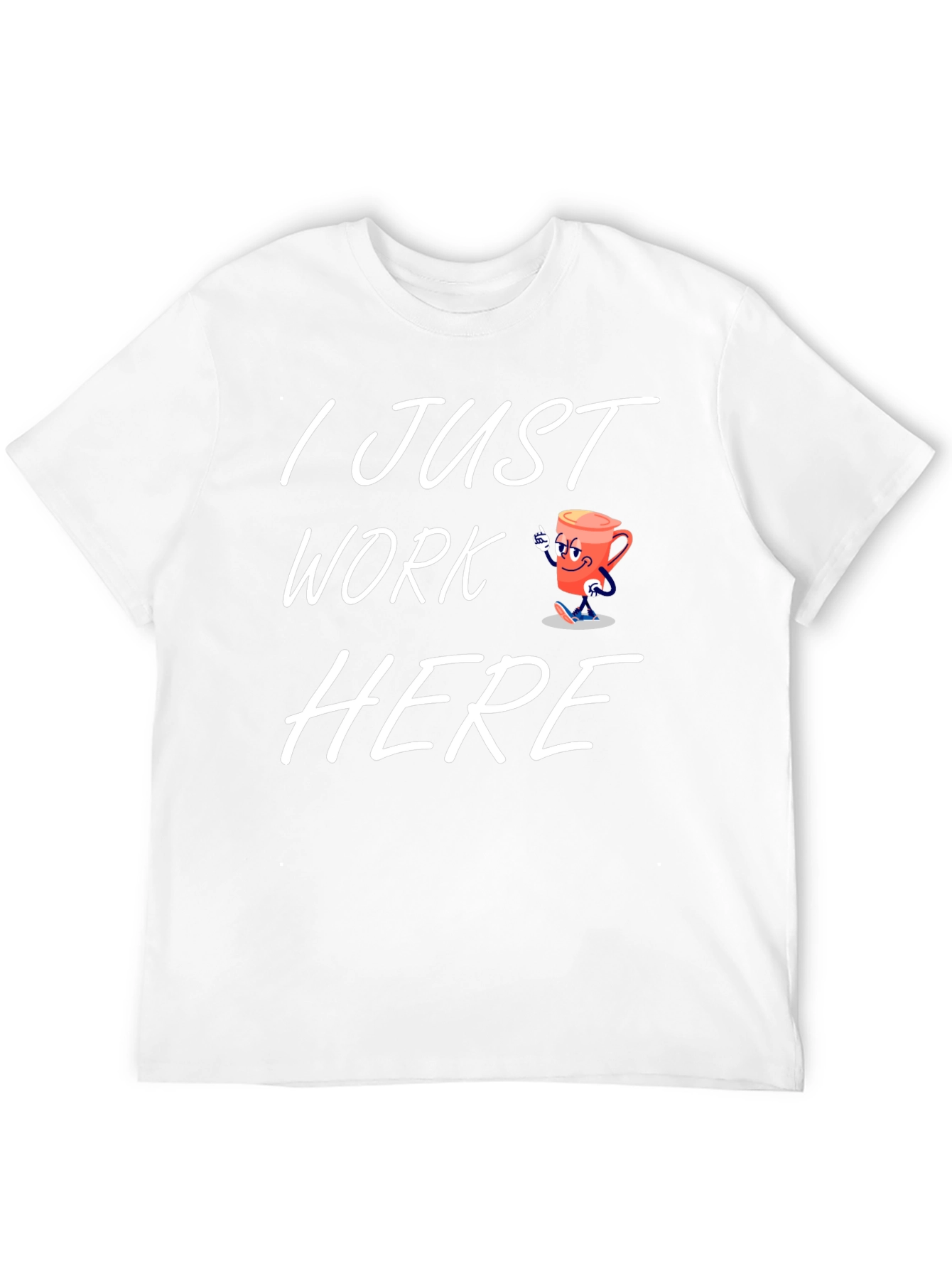 Black I Just Work Here Graphic Tee - Novelty T-Shirt view 12