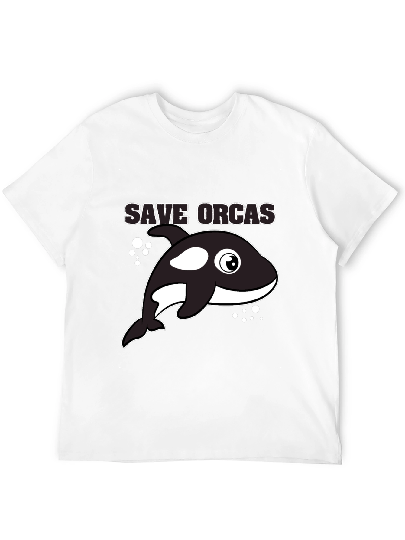 Black Save Orcas Black T-Shirt view 12