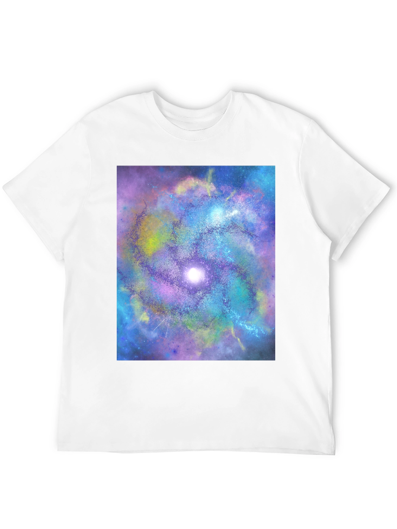 Black Galaxy Swirl Graphic Tee - Black Cotton Comfort view 12