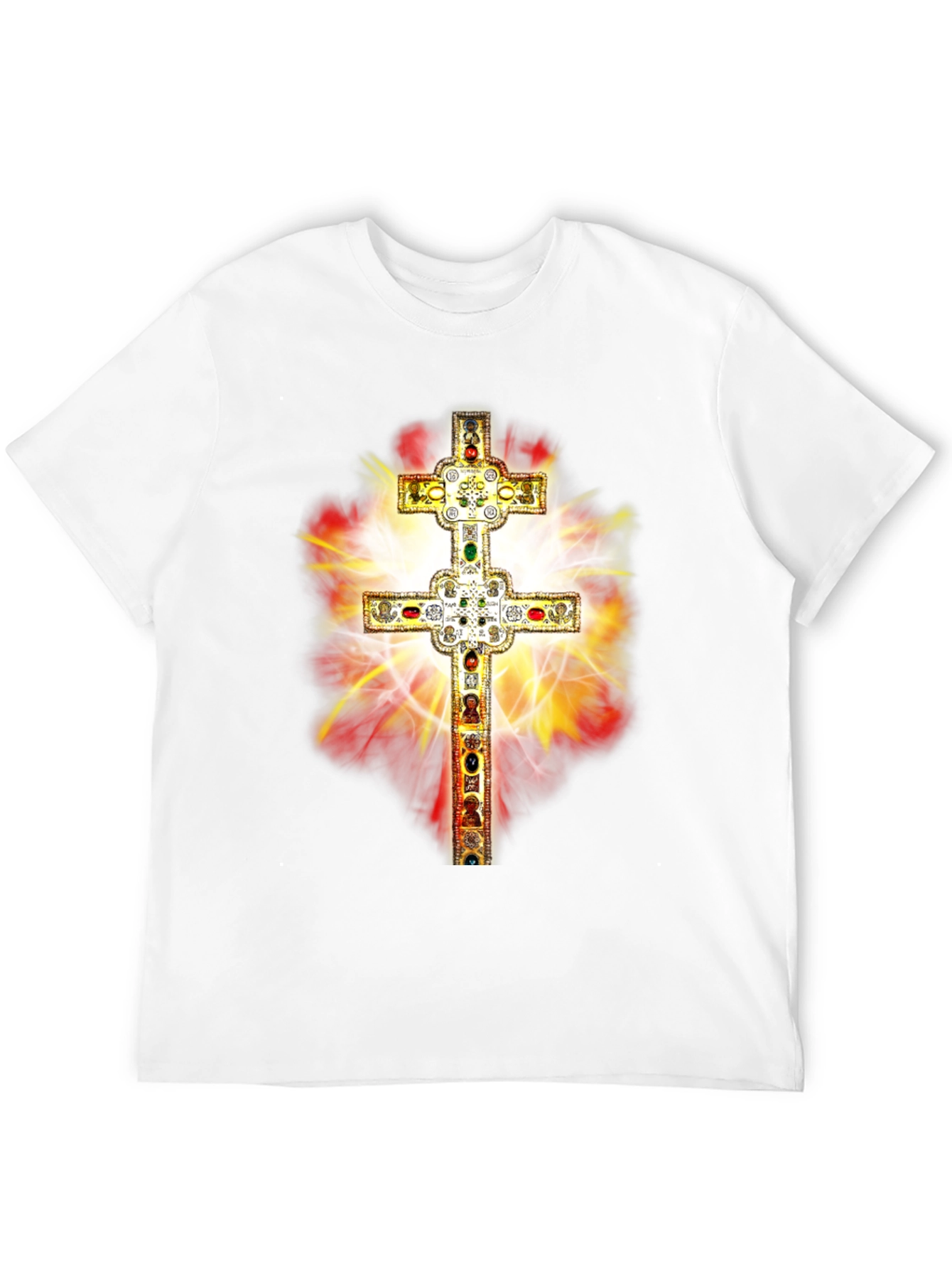 Black Ornate Cross Graphic Tee - Religious Fashion view 12