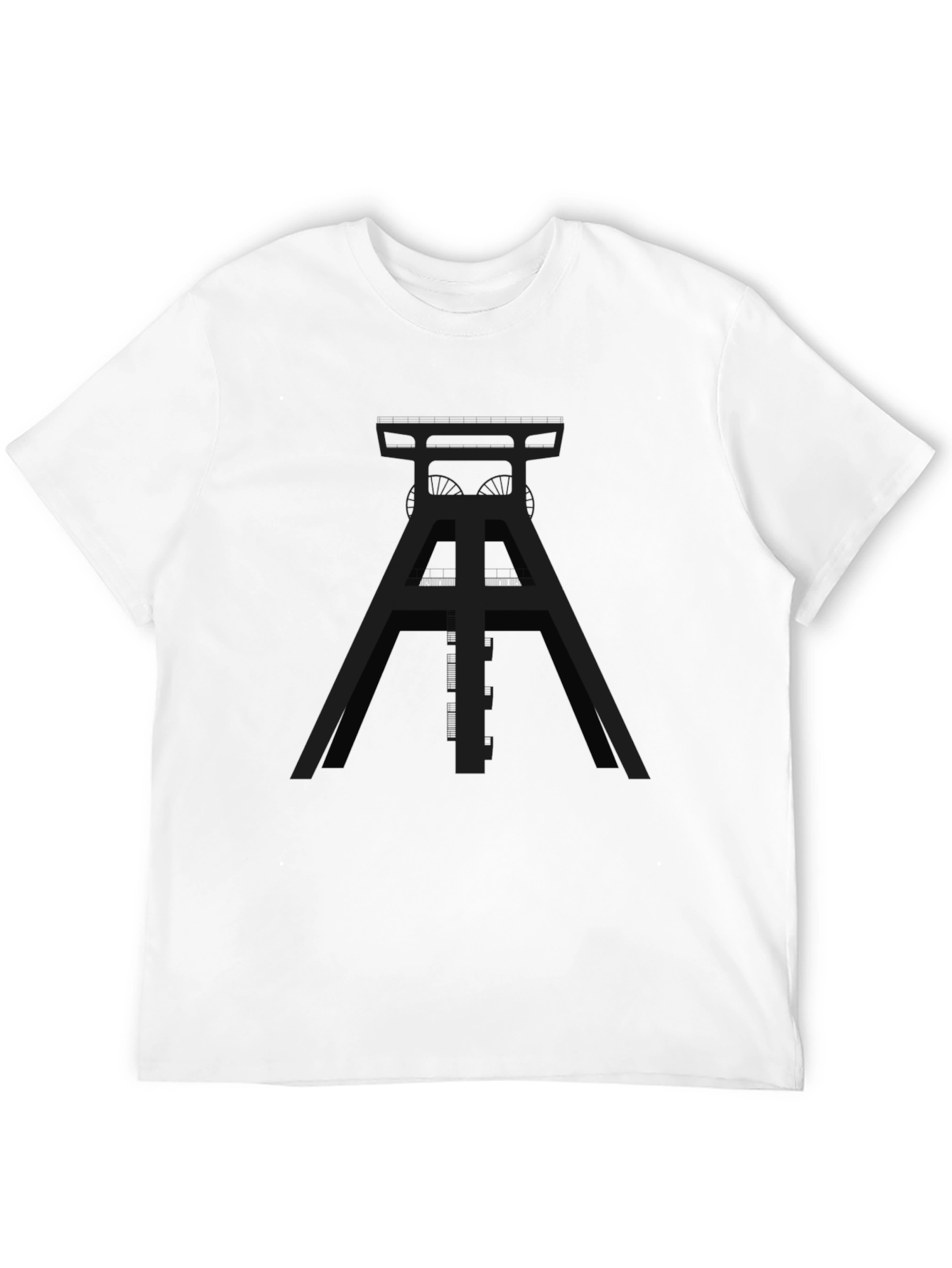 Black Industrial Design Black T-Shirt view 12