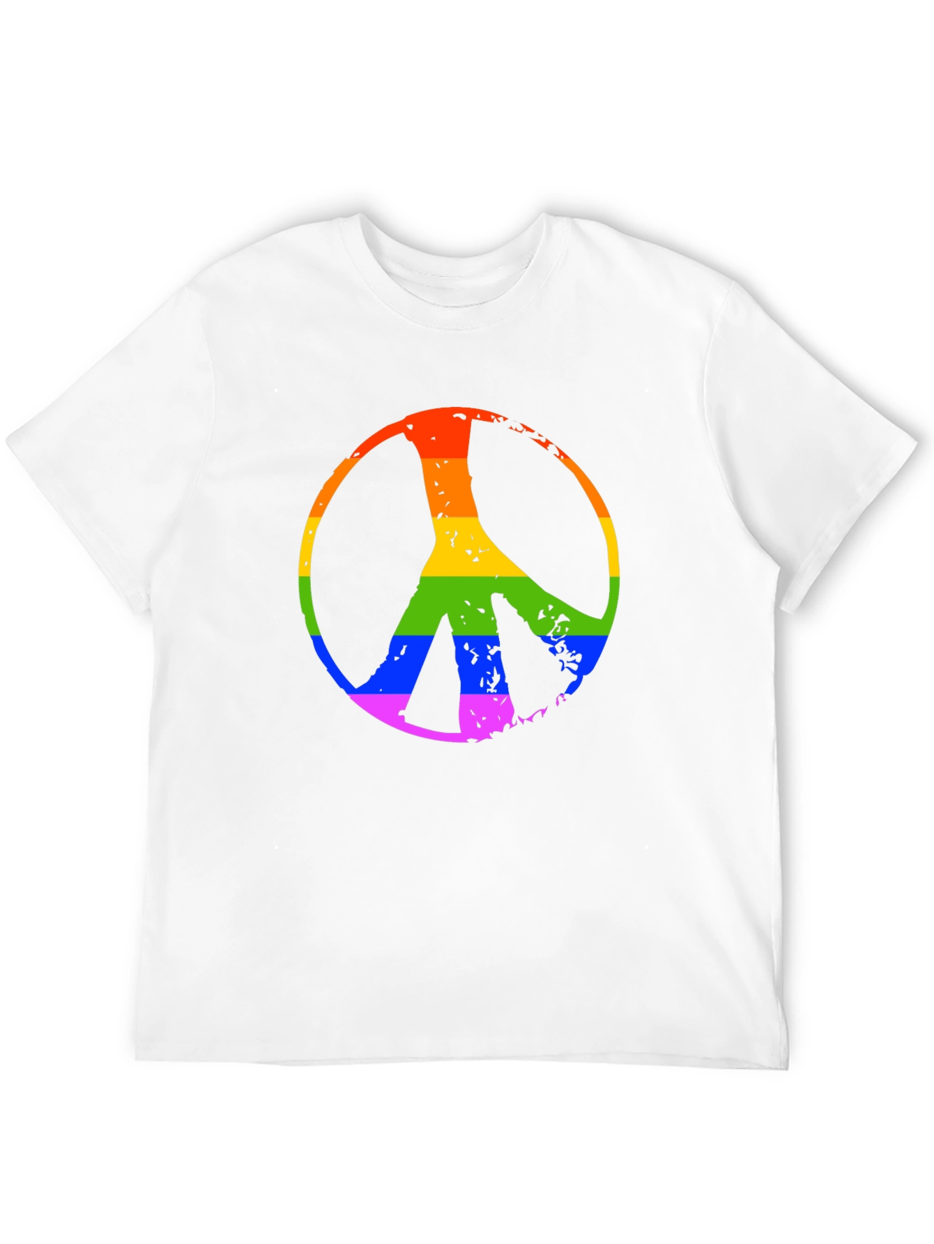 Black Rainbow Peace Sign Black T-Shirt view 12