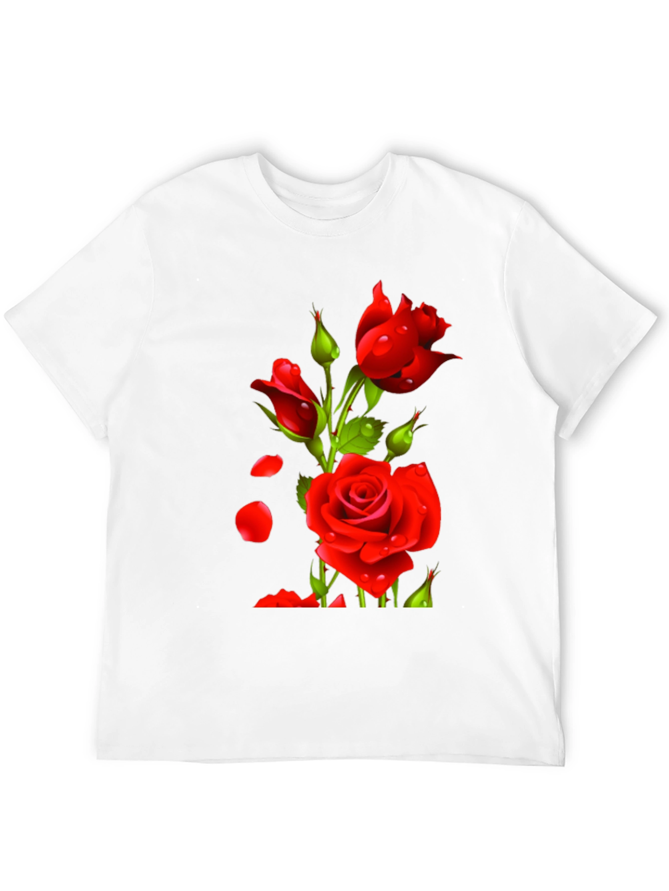 Black Men's Black Rose Graphic T-Shirt view 12